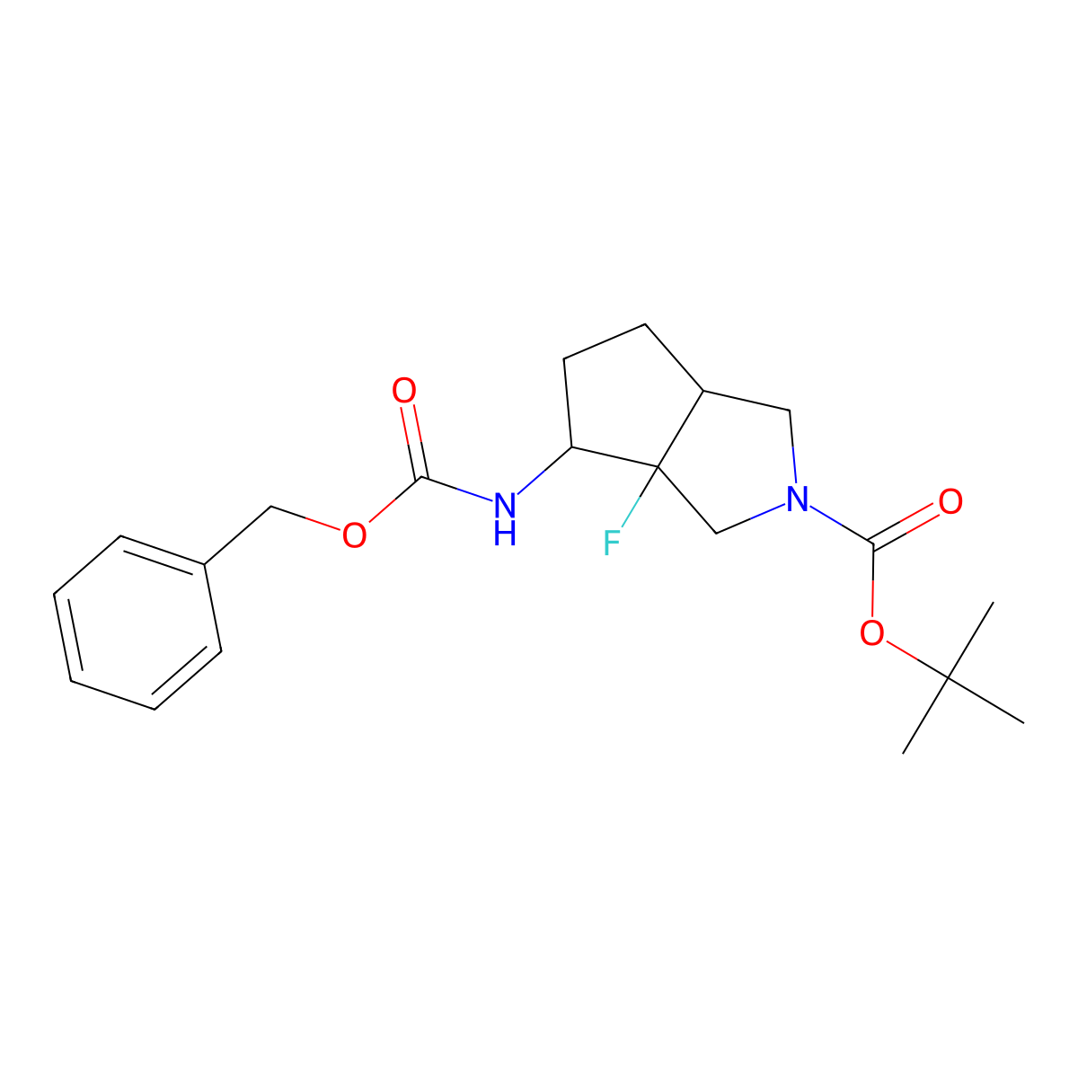 (3AS,4S,6AR)-Tert-butyl 4-(benzyloxycarbonylamino)-3A-fluorohexahydrocyclopenta[C]pyrrole-2(1H)-carboxylate molecular structure, CAS 1391728-15-6