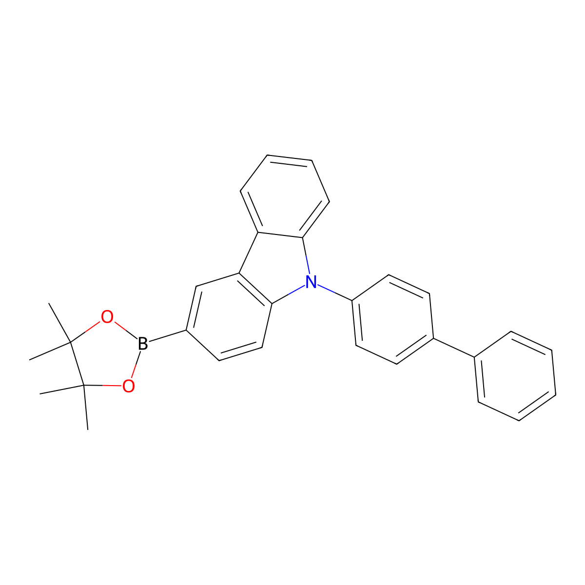 9-([1,1'-Biphenyl]-4-yl)-3-(4,4,5,5-tetramethyl-1,3,2-dioxaborolan-2-yl)-9H-carbazole molecular structure, CAS 1391729-66-0
