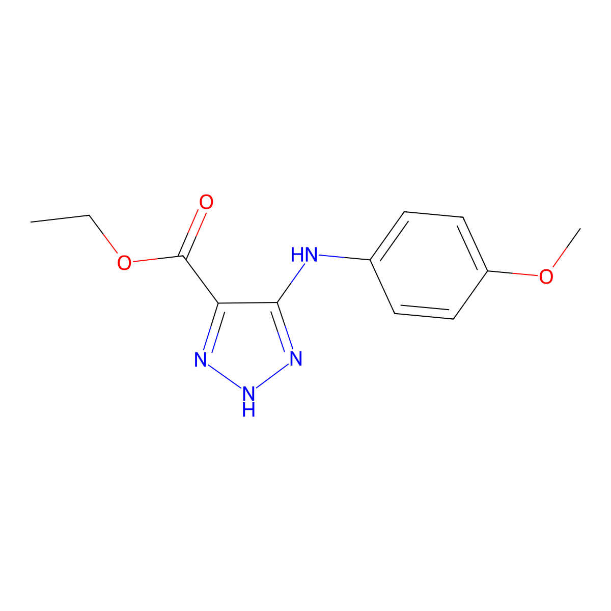 ethyl 5-(4-methoxyanilino)-1H-1,2,3-triazole-4-carboxylate molecular structure, CAS 139173-91-4