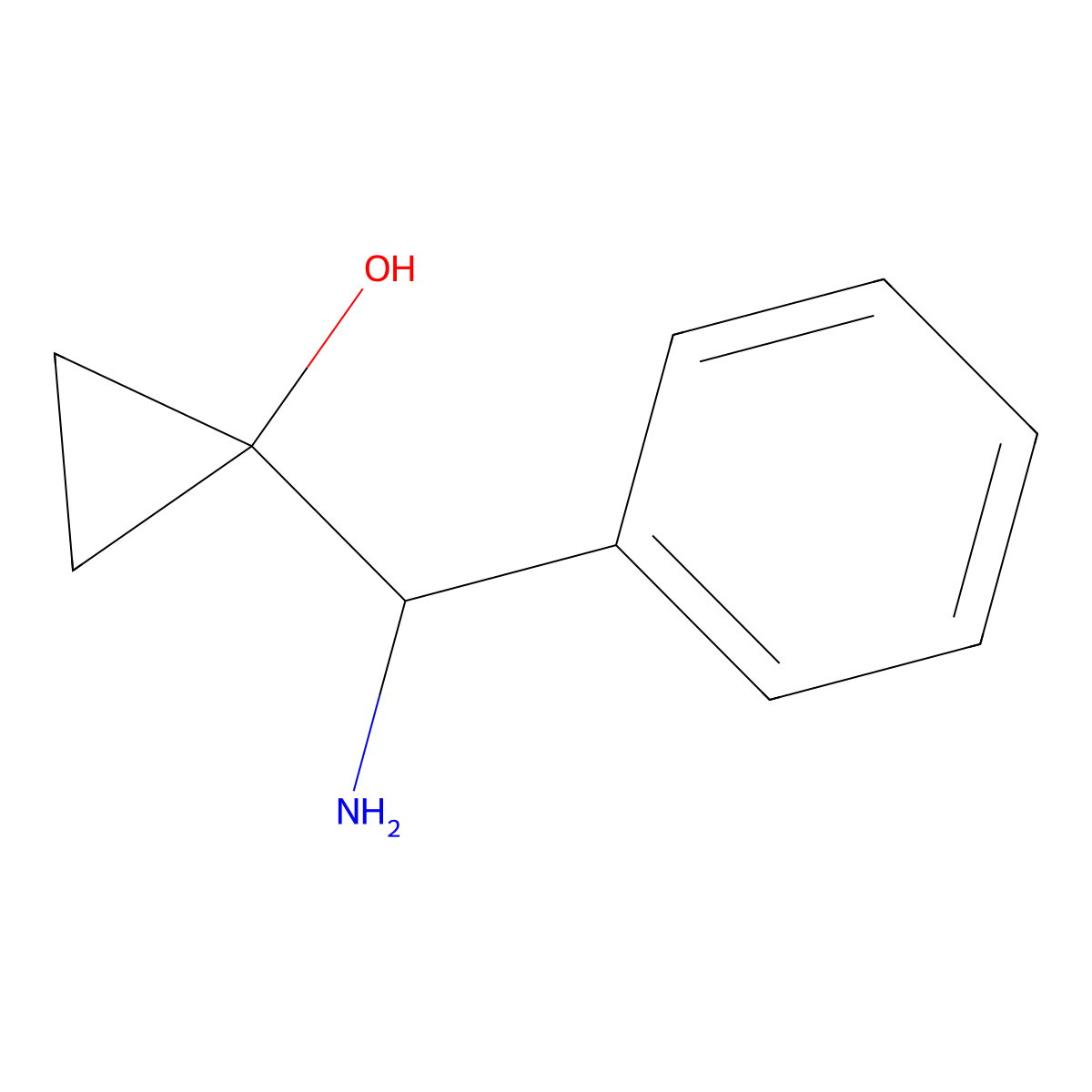 (S)-1-(amino(phenyl)methyl)cyclopropanol molecular structure, CAS 1391730-00-9