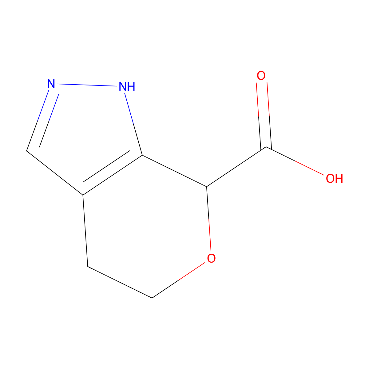 2,4,5,7-Tetrahydropyrano[3,4-c]pyrazole-7-carboxylic acid molecular structure, CAS 1391732-38-9