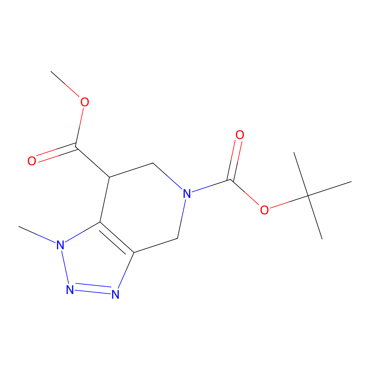 5-tert-butyl 7-methyl 1-methyl-6,7-dihydro-1H-[1,2,3]triazolo[4,5-c]pyridine-5,7(4H)-dicarboxylate molecular structure, CAS 1391732-40-3