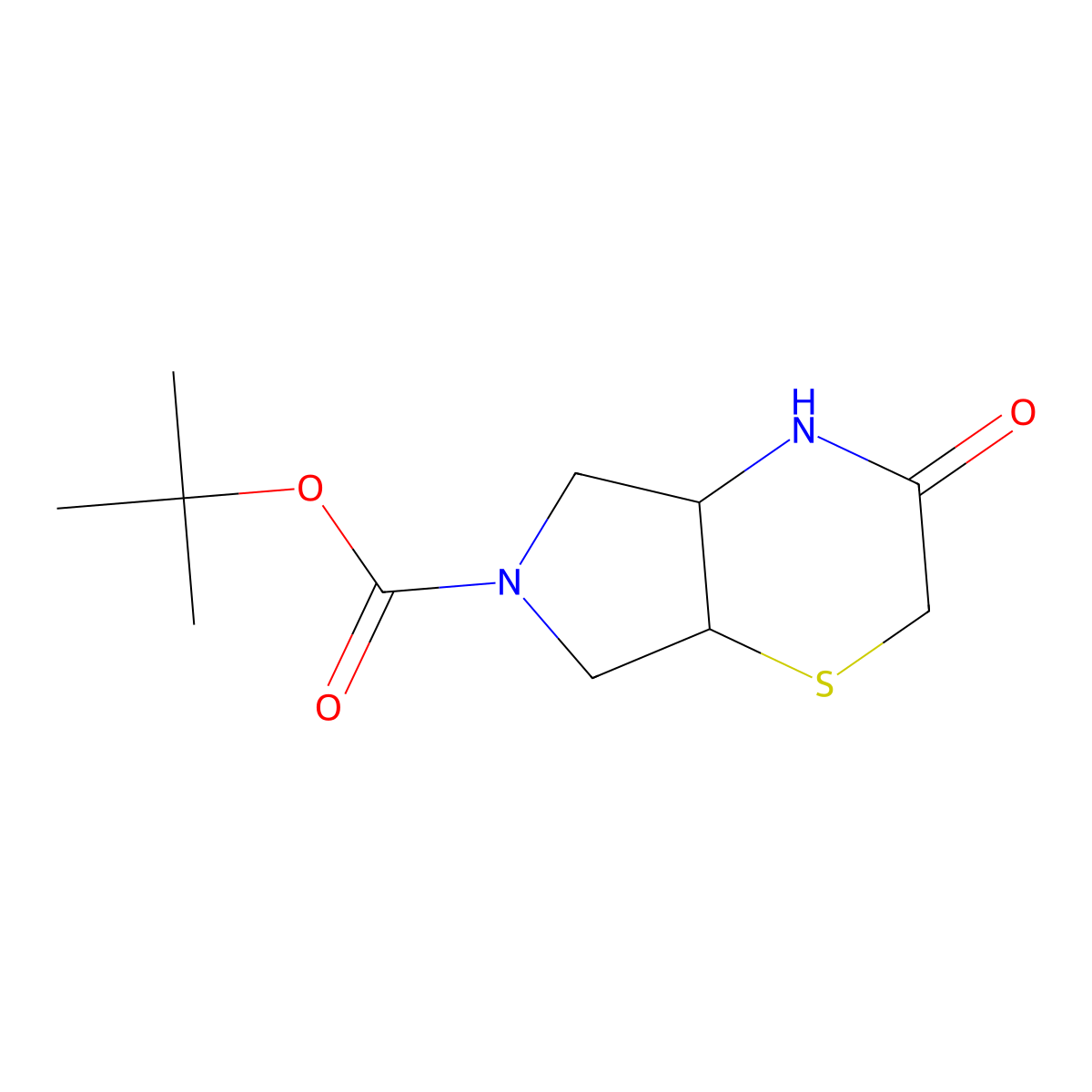 tert-butyl 3-oxohexahydropyrrolo[3,4-b][1,4]thiazine-6(2H)-carboxylate molecular structure, CAS 1391732-43-6