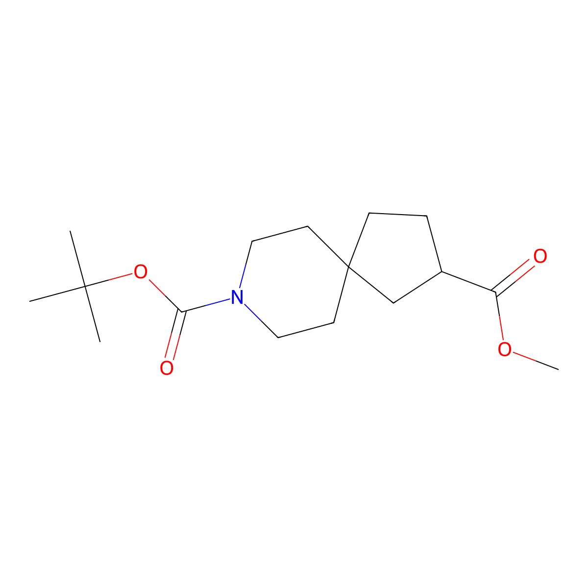 8-Tert-butyl 2-methyl 8-azaspiro[4.5]decane-2,8-dicarboxylate molecular structure, CAS 1391732-45-8