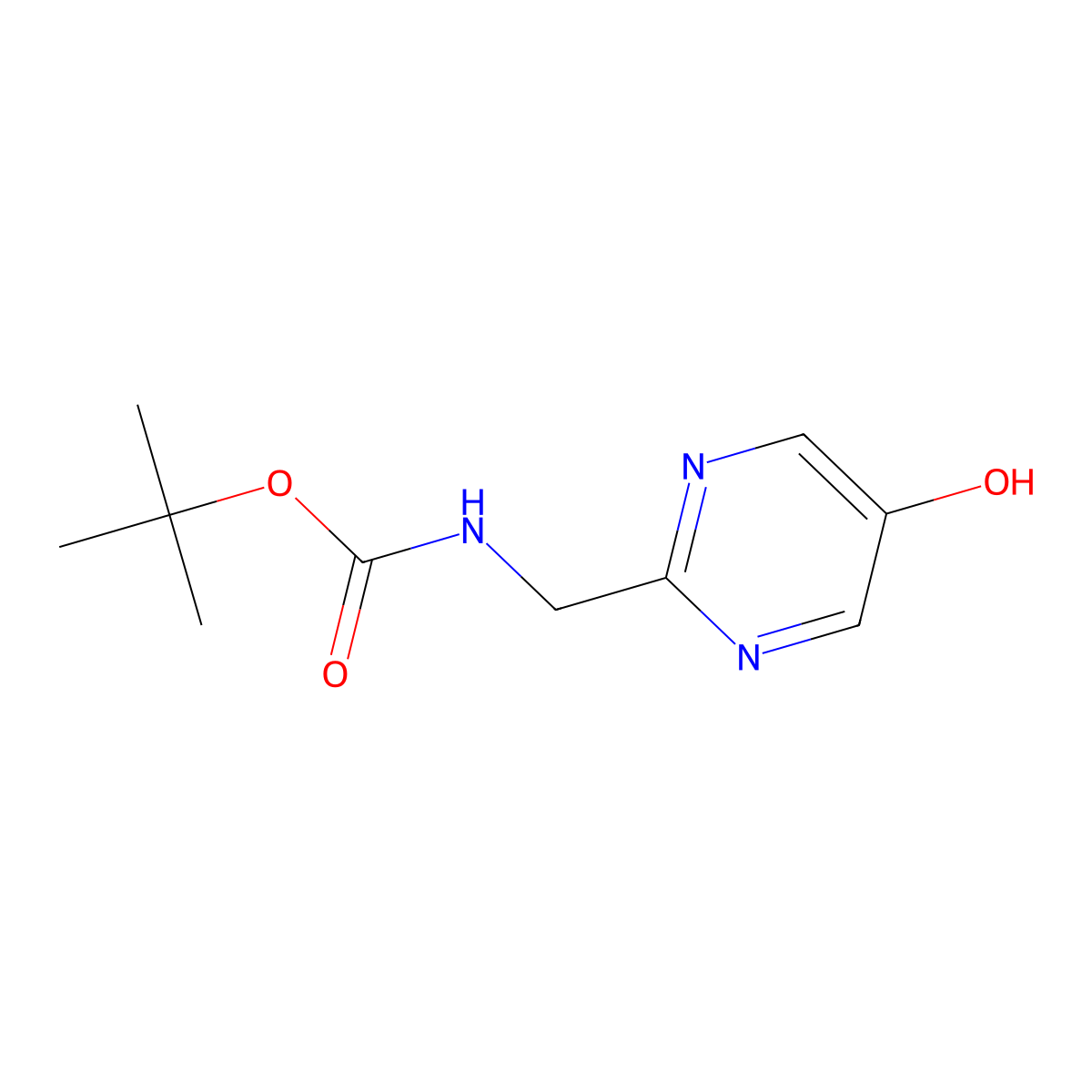 (5-Hydroxy-pyrimidin-2-ylmethyl)-carbamic acid tert-butyl ester molecular structure, CAS 1391732-63-0