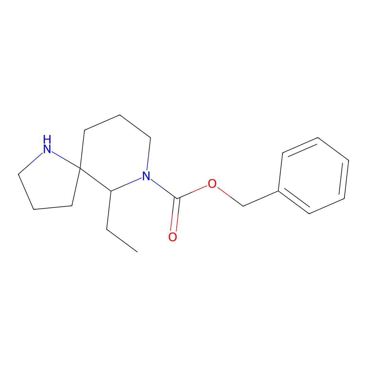 Benzyl 6-ethyl-1,7-diazaspiro[4.5]decane-7-carboxylate molecular structure, CAS 1391732-74-3
