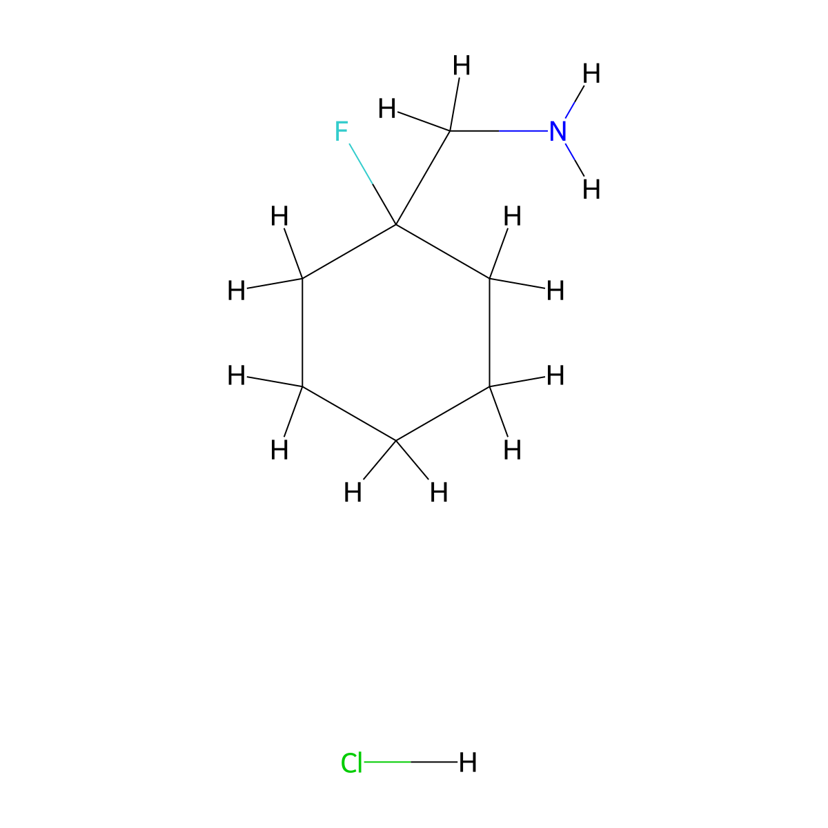 (1-Fluorocyclohexyl)methanamine hydrochloride molecular structure, CAS 1391732-86-7
