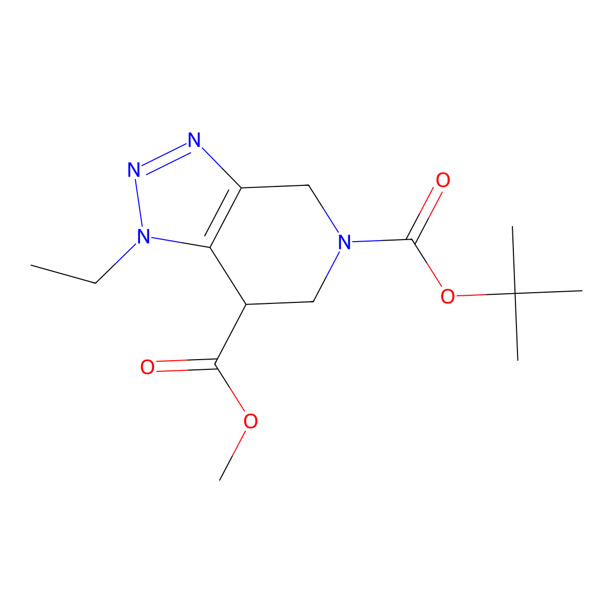 5-tert-butyl 7-methyl 1-ethyl-6,7-dihydro-1H-[1,2,3]triazolo[4,5-c]pyridine-5,7(4H)-dicarboxylate molecular structure, CAS 1391732-98-1