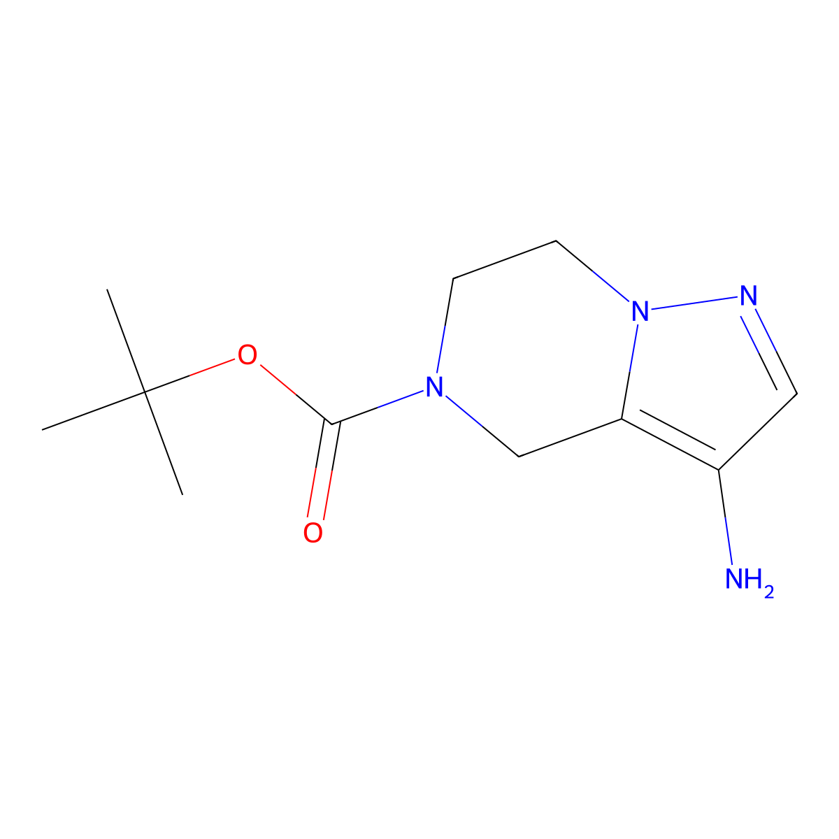 tert-Butyl 3-amino-6,7-dihydropyrazolo[1,5-a]pyrazine-5(4H)-carboxylate molecular structure, CAS 1391733-15-5
