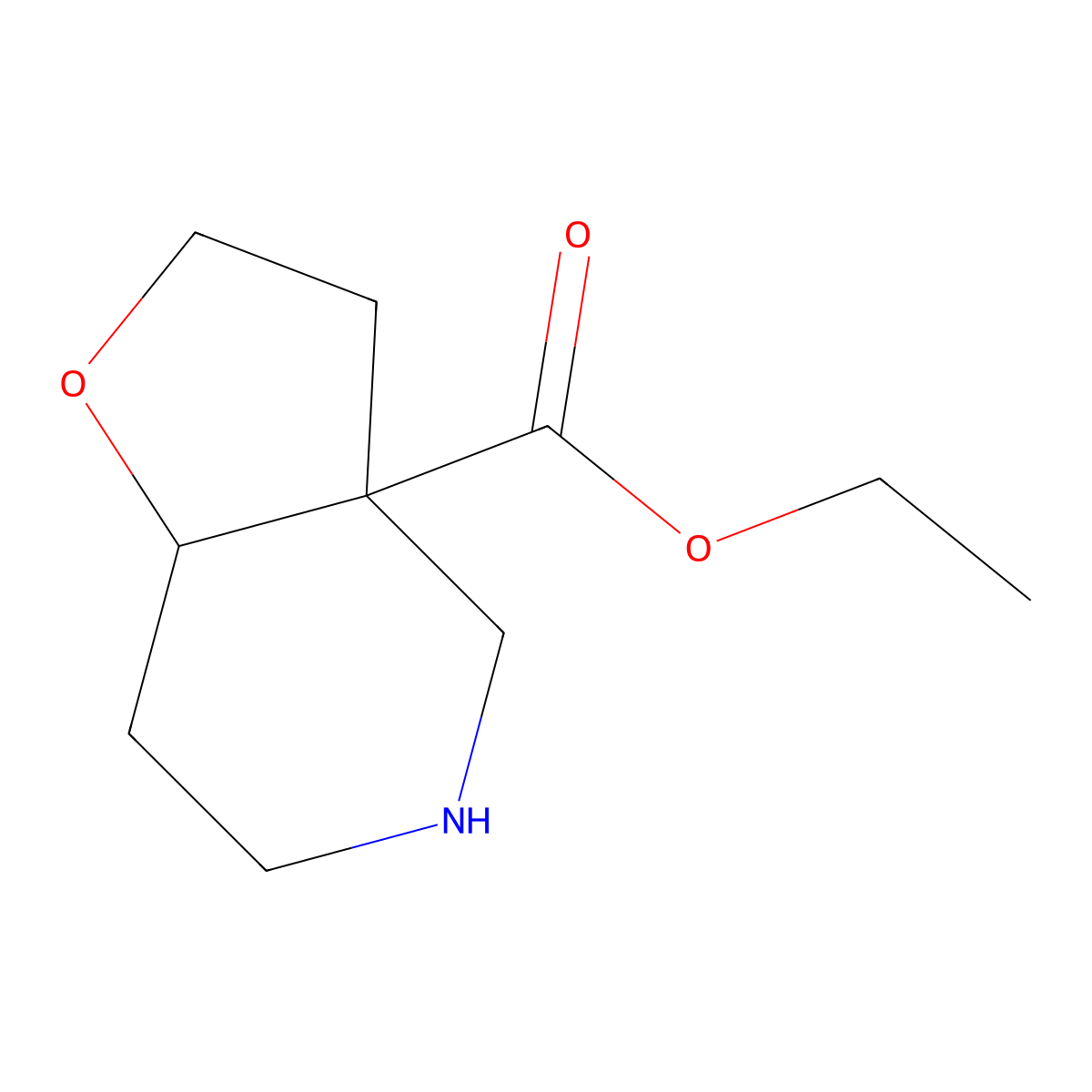 Ethyl octahydrofuro[3,2-c]pyridine-3a-carboxylate molecular structure, CAS 1391733-19-9