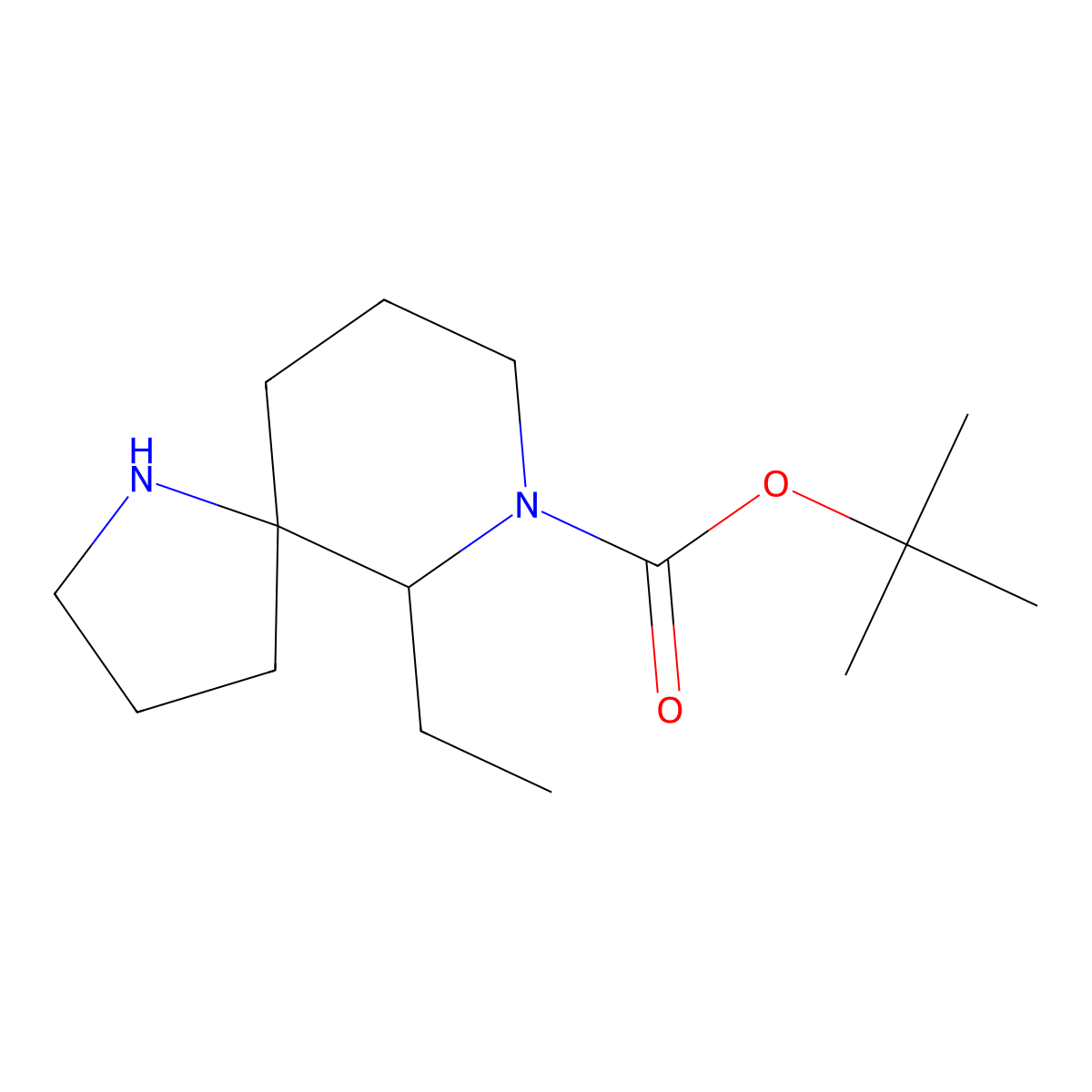 Tert-butyl 6-ethyl-1,7-diazaspiro[4.5]decane-7-carboxylate molecular structure, CAS 1391733-32-6