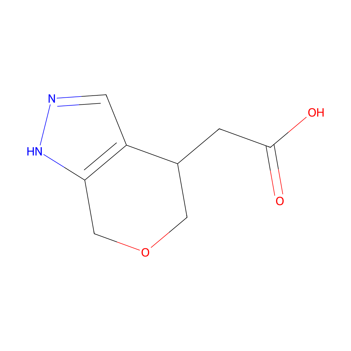2-(1,4,5,7-Tetrahydropyrano[3,4-c]pyrazol-4-yl)acetic acid molecular structure, CAS 1391733-68-8