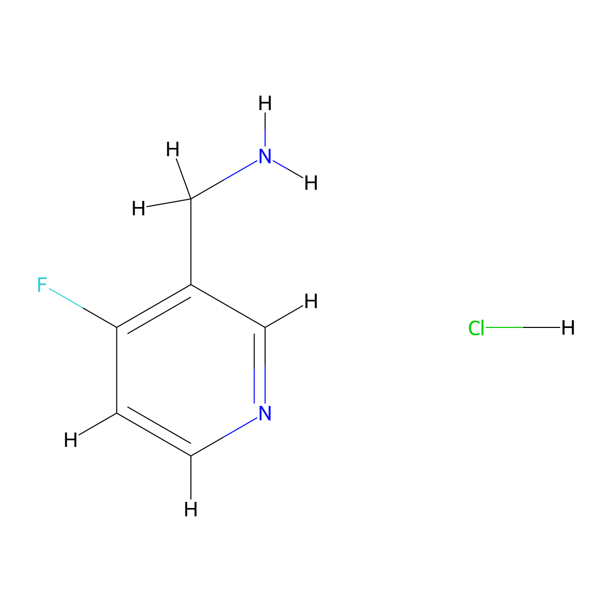 (4-Fluoropyridin-3-yl)methanamine hydrochloride molecular structure, CAS 1391733-71-3