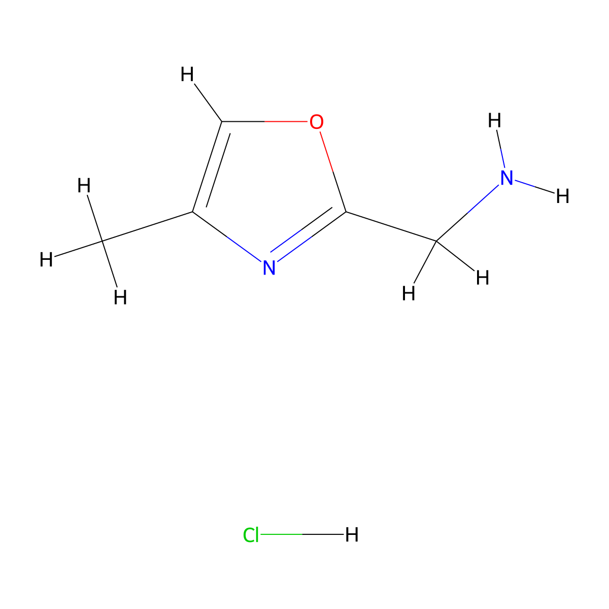 (4-Methyloxazol-2-yl)methanamine hydrochloride molecular structure, CAS 1391733-72-4