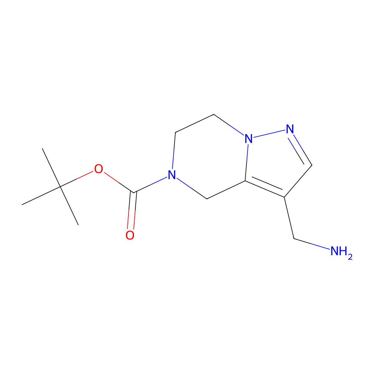 tert-butyl 3-(aminomethyl)-4H,5H,6H,7H-pyrazolo[1,5-a]pyrazine-5-carboxylate molecular structure, CAS 1391733-77-9