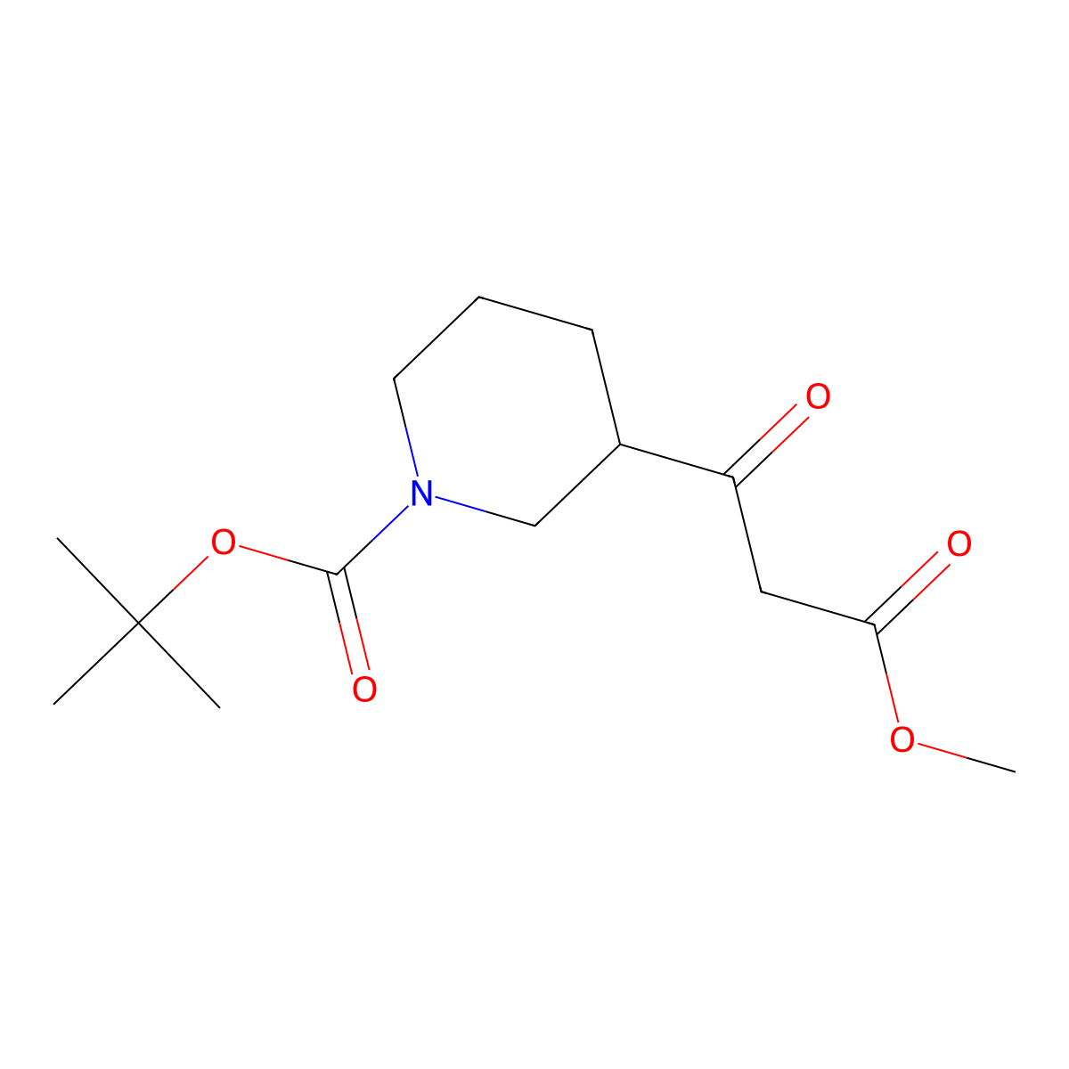 (R)-Tert-butyl 3-(3-methoxy-3-oxopropanoyl)piperidine-1-carboxylate molecular structure, CAS 1391734-56-7