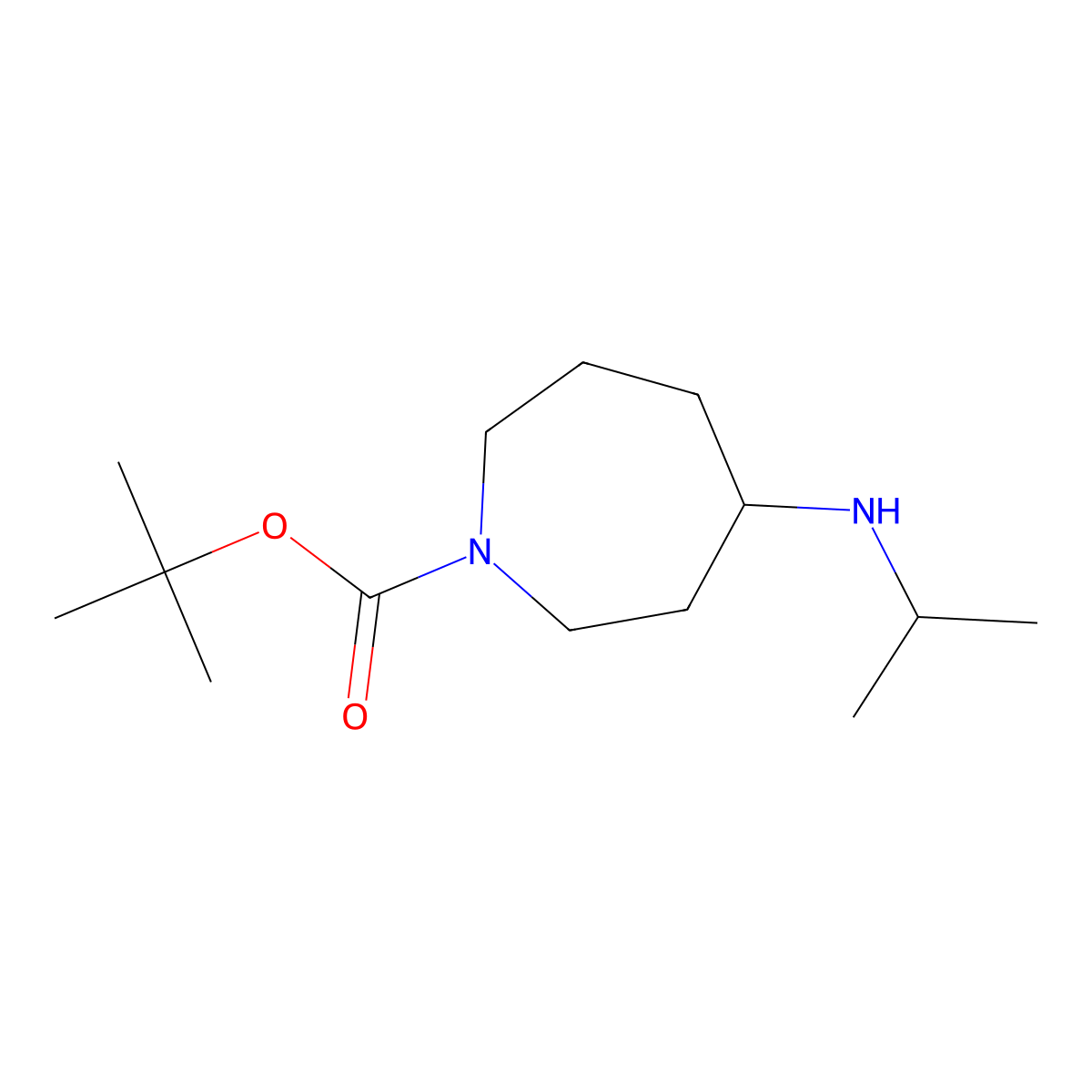 tert-Butyl 4-(isopropylamino)azepane-1-carboxylate molecular structure, CAS 1391737-77-1
