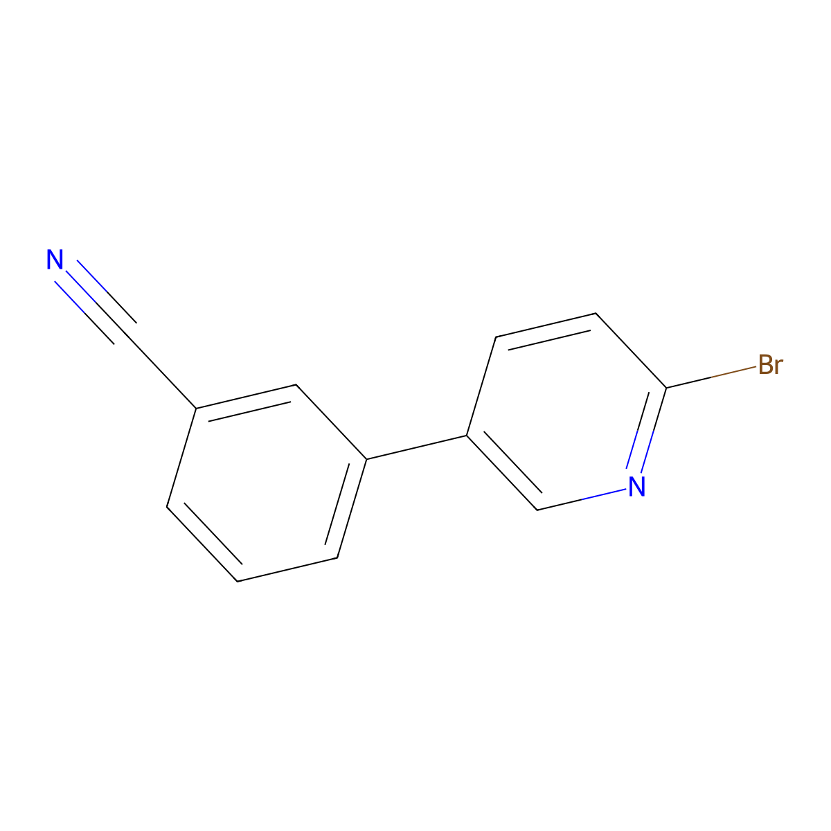 2-Bromo-5-(3-cyanophenyl)pyridine molecular structure, CAS 1391737-80-6