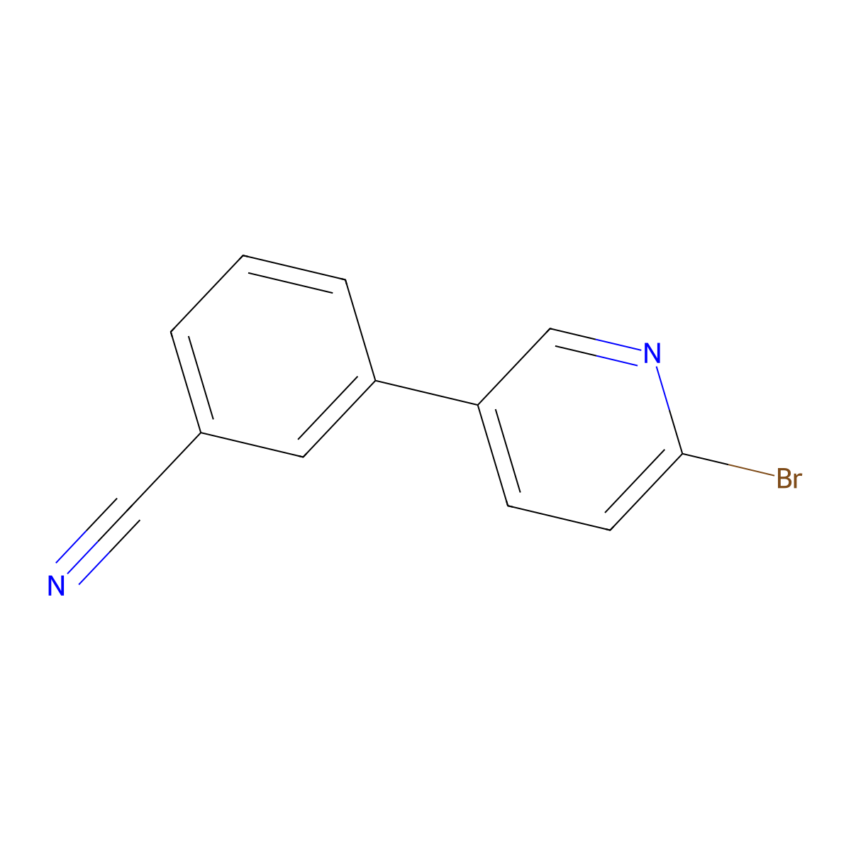 2-Bromo-5-(3-cyanophenyl)pyridine molecular structure, CAS 1391737-80-6