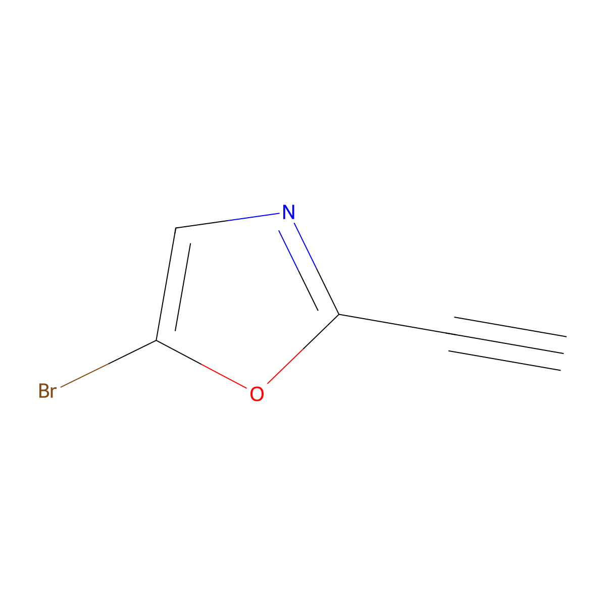 5-Bromo-2-ethynyl-1,3-oxazole molecular structure, CAS 1391737-82-8