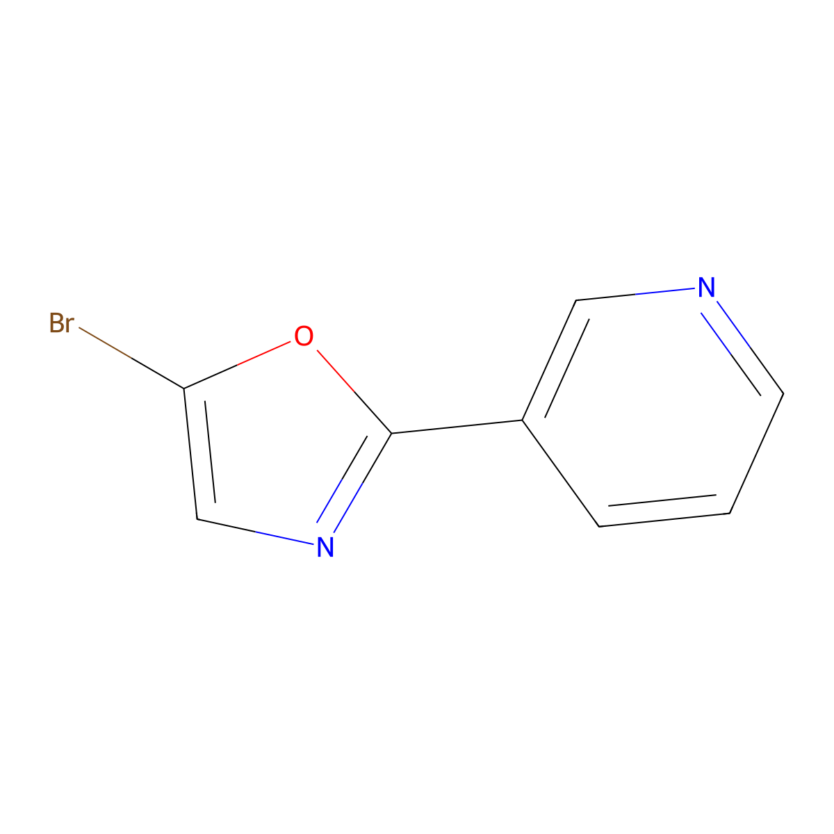 5-Bromo-2-(pyridin-3-yl)oxazole molecular structure, CAS 1391737-86-2