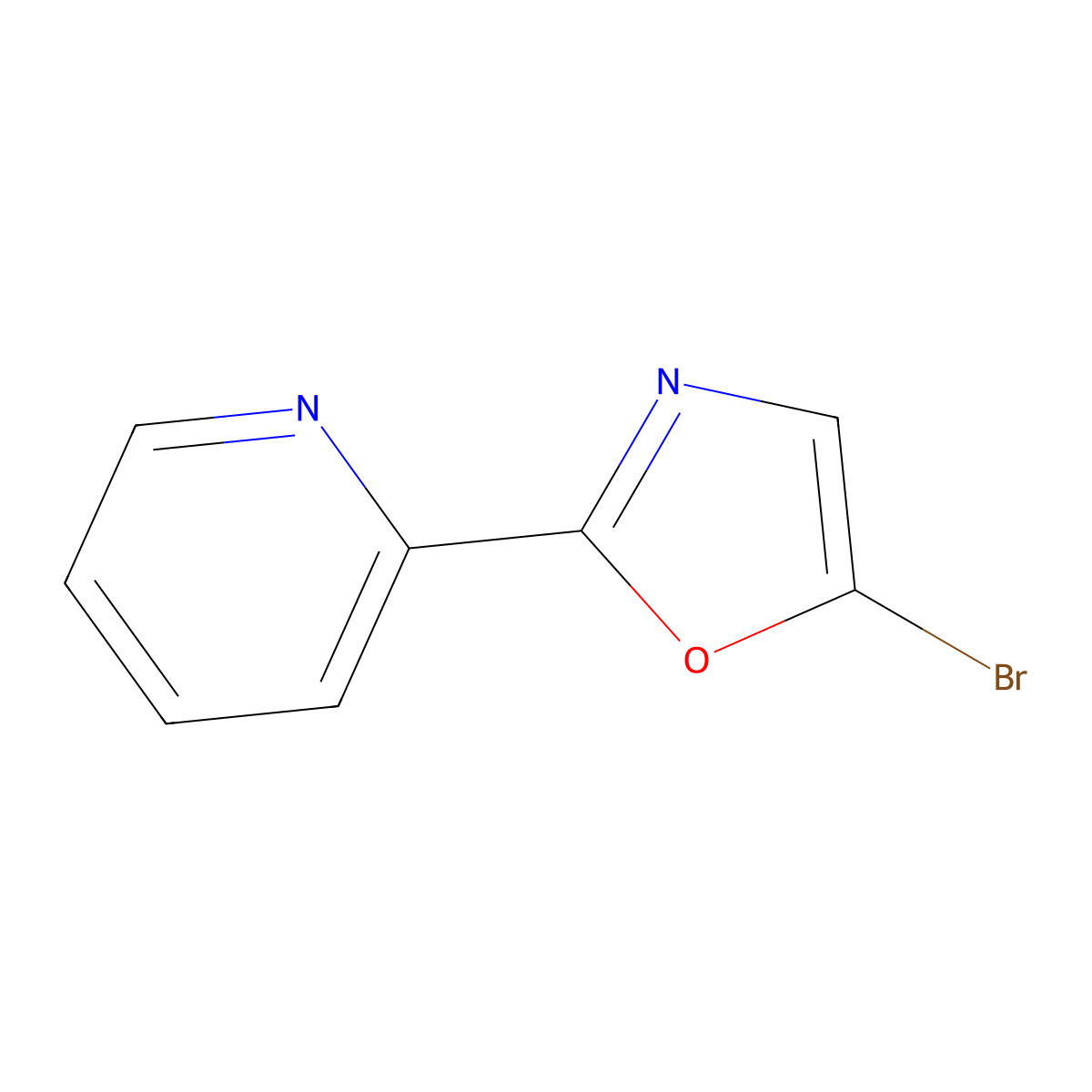 2-(5-Bromo-2-oxazolyl)pyridine molecular structure, CAS 1391737-93-1