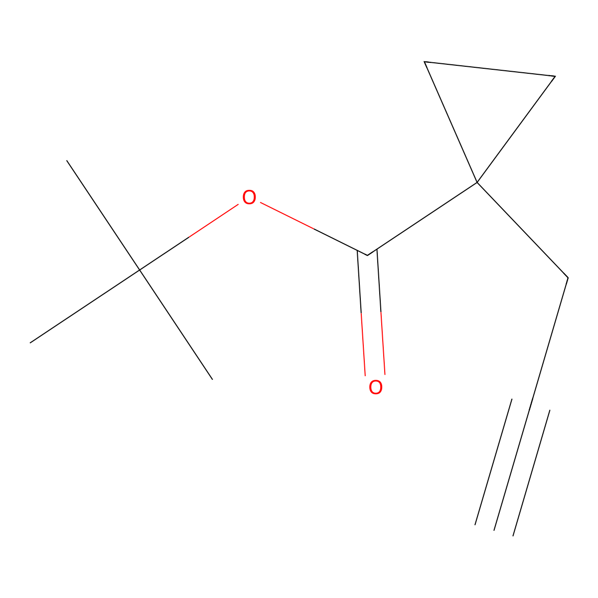 Tert-butyl 1-(prop-2-yn-1-yl)cyclopropane-1-carboxylate molecular structure, CAS 1391738-47-8