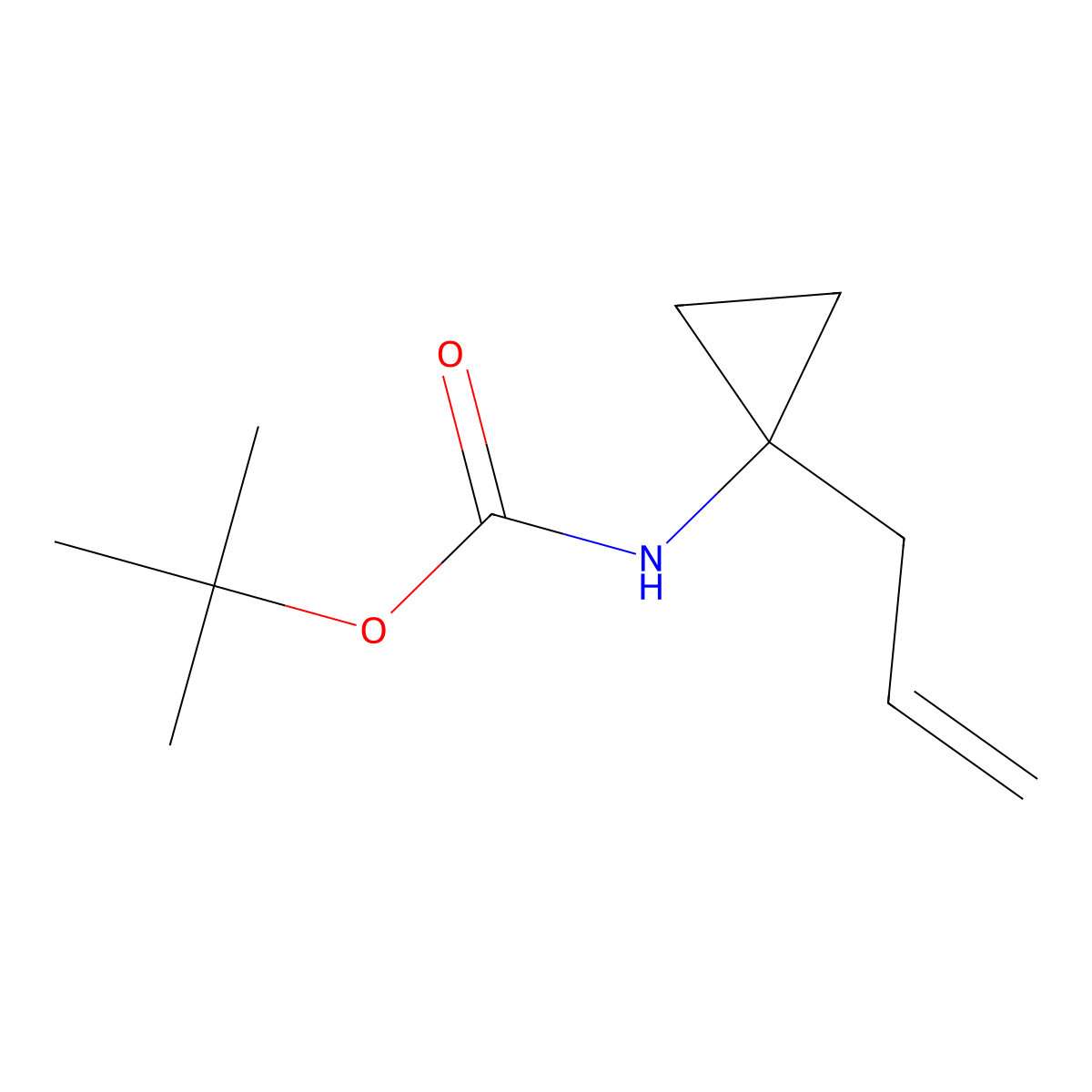 tert-butyl N-[1-(prop-2-en-1-yl)cyclopropyl]carbamate molecular structure, CAS 1391738-63-8
