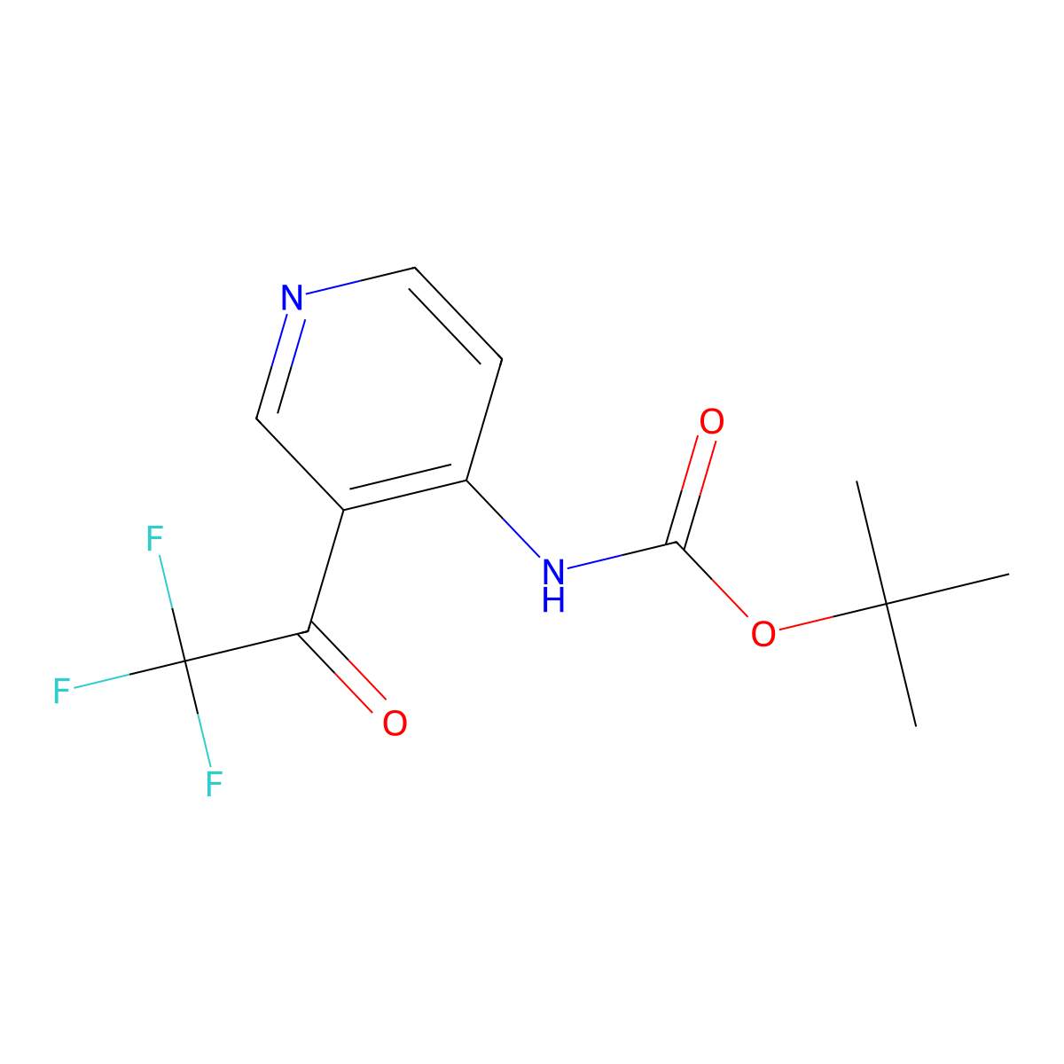Tert-butyl 3-(2,2,2-trifluoroacetyl)pyridin-4-ylcarbamate molecular structure, CAS 1391738-67-2
