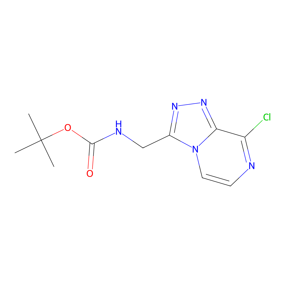 Carbamic acid, N-[(8-chloro-1,2,4-triazolo[4,3-a]pyrazin-3-yl)methyl]-, 1,1-dimethylethyl ester molecular structure, CAS 1391738-68-3
