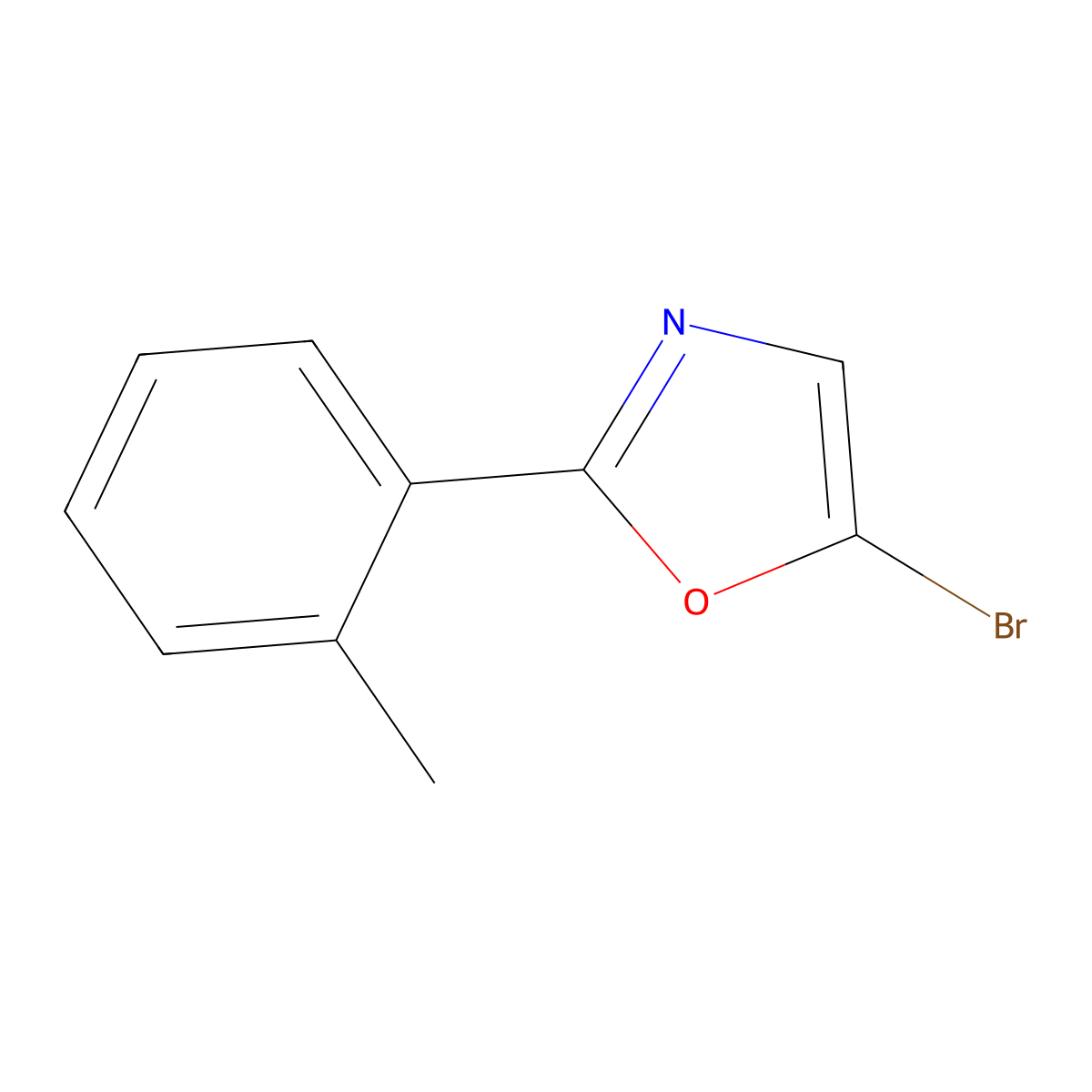Oxazole, 5-bromo-2-(2-methylphenyl)- molecular structure, CAS 1391739-99-3