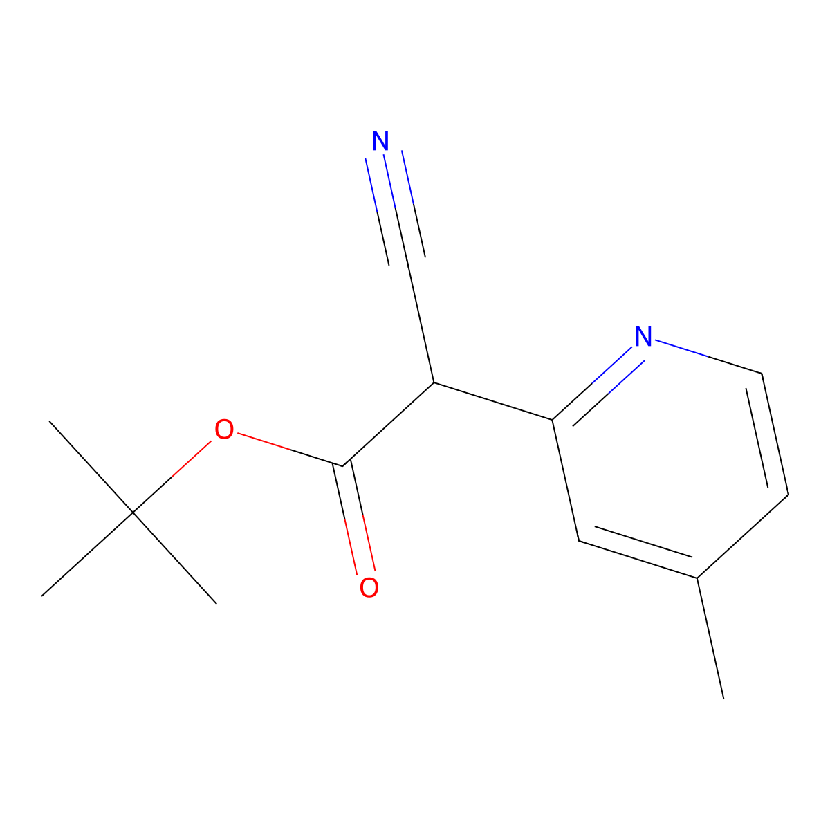 Tert-butyl 2-cyano-2-(4-methylpyridin-2-yl)acetate molecular structure, CAS 1391740-06-9