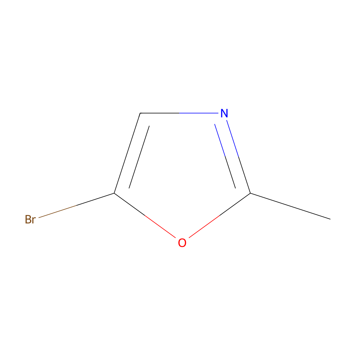 5-Bromo-2-methyl-1,3-oxazole molecular structure, CAS 1391740-17-2