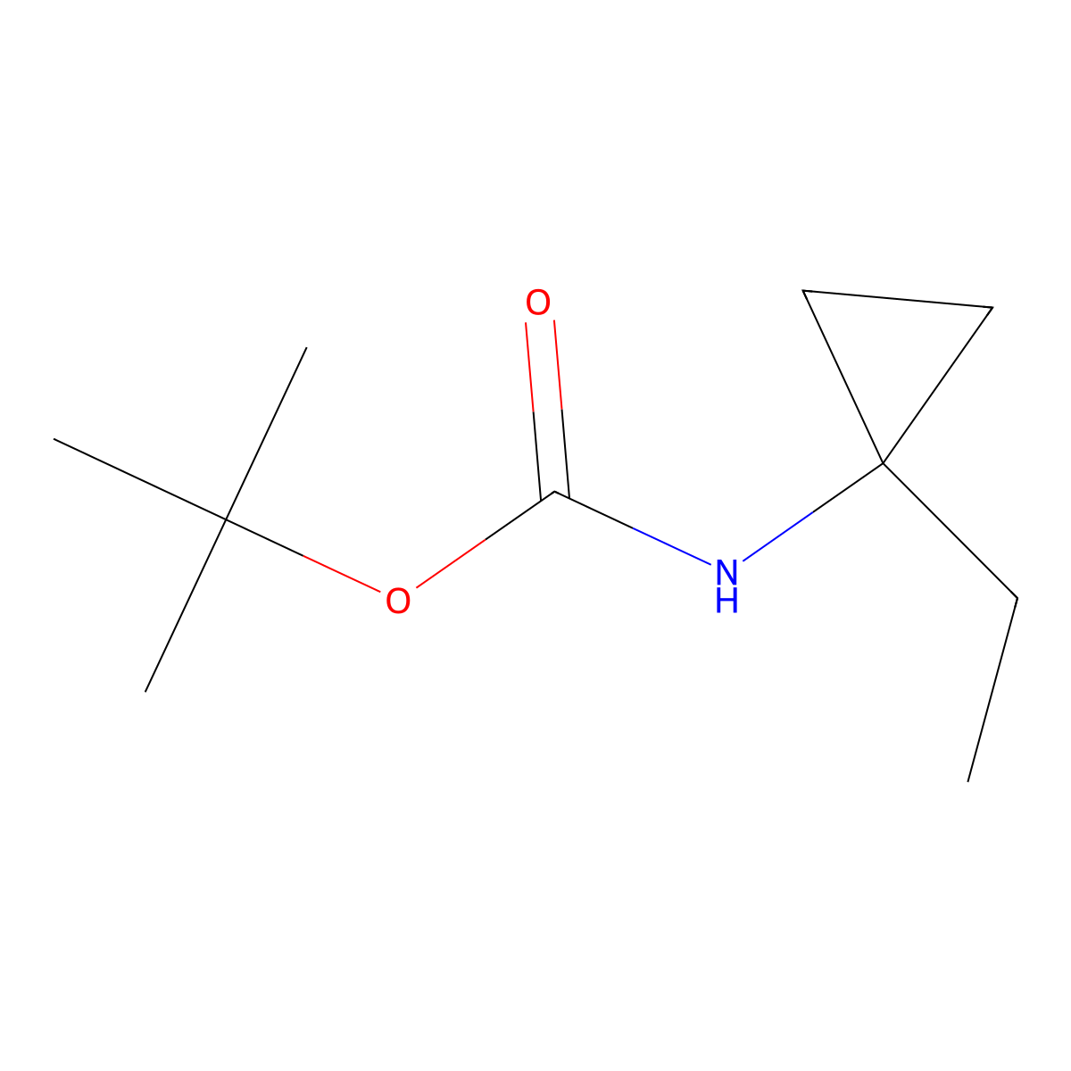 tert-butyl N-(1-ethylcyclopropyl)carbamate molecular structure, CAS 1391740-20-7
