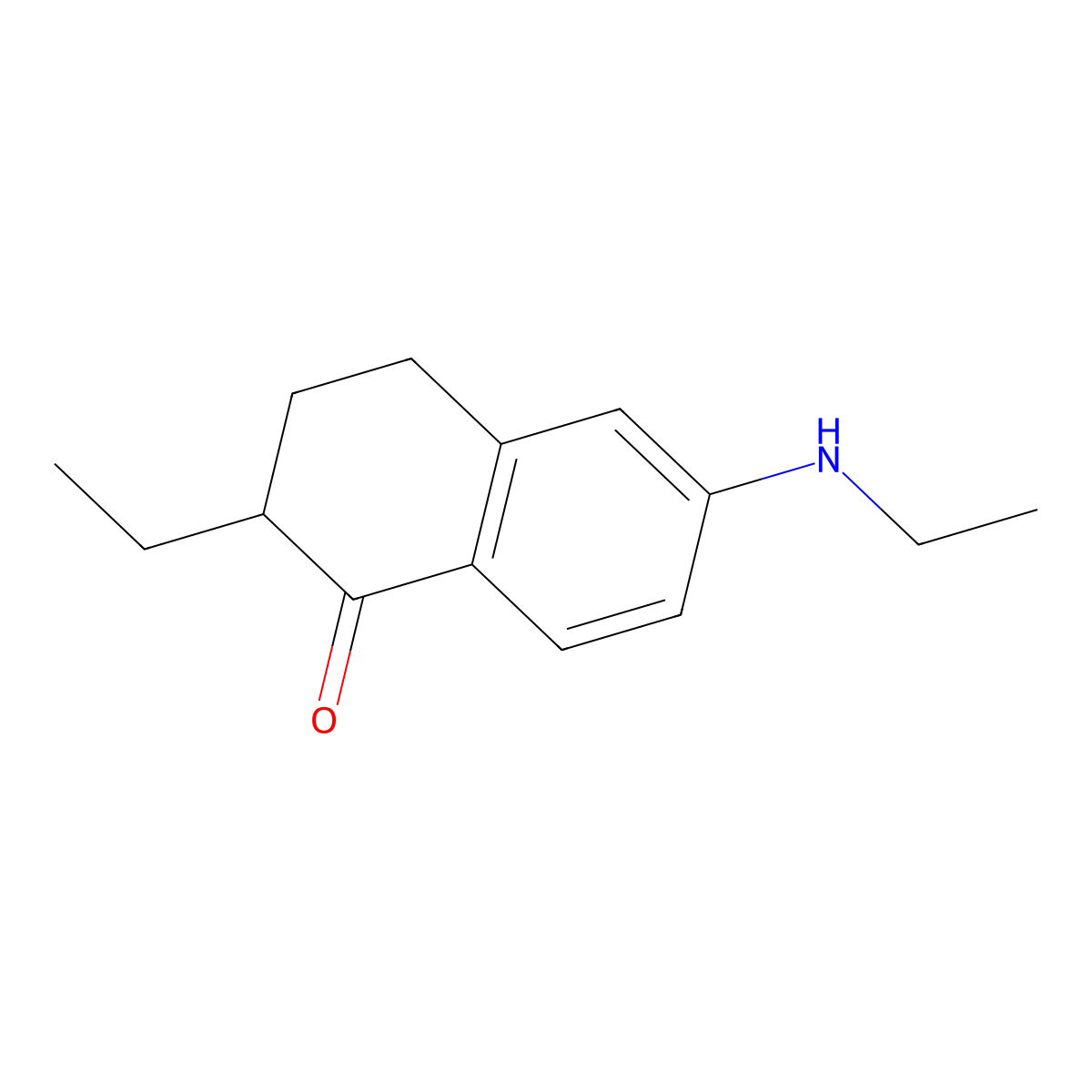 2-ethyl-6-(ethylamino)-3,4-dihydronaphthalen-1(2H)-one molecular structure, CAS 1391740-55-8