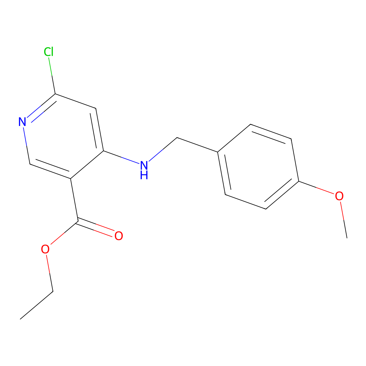 Ethyl 4-(4-methoxybenzylamino)-6-chloropyridine-3-carboxylate molecular structure, CAS 1391740-89-8