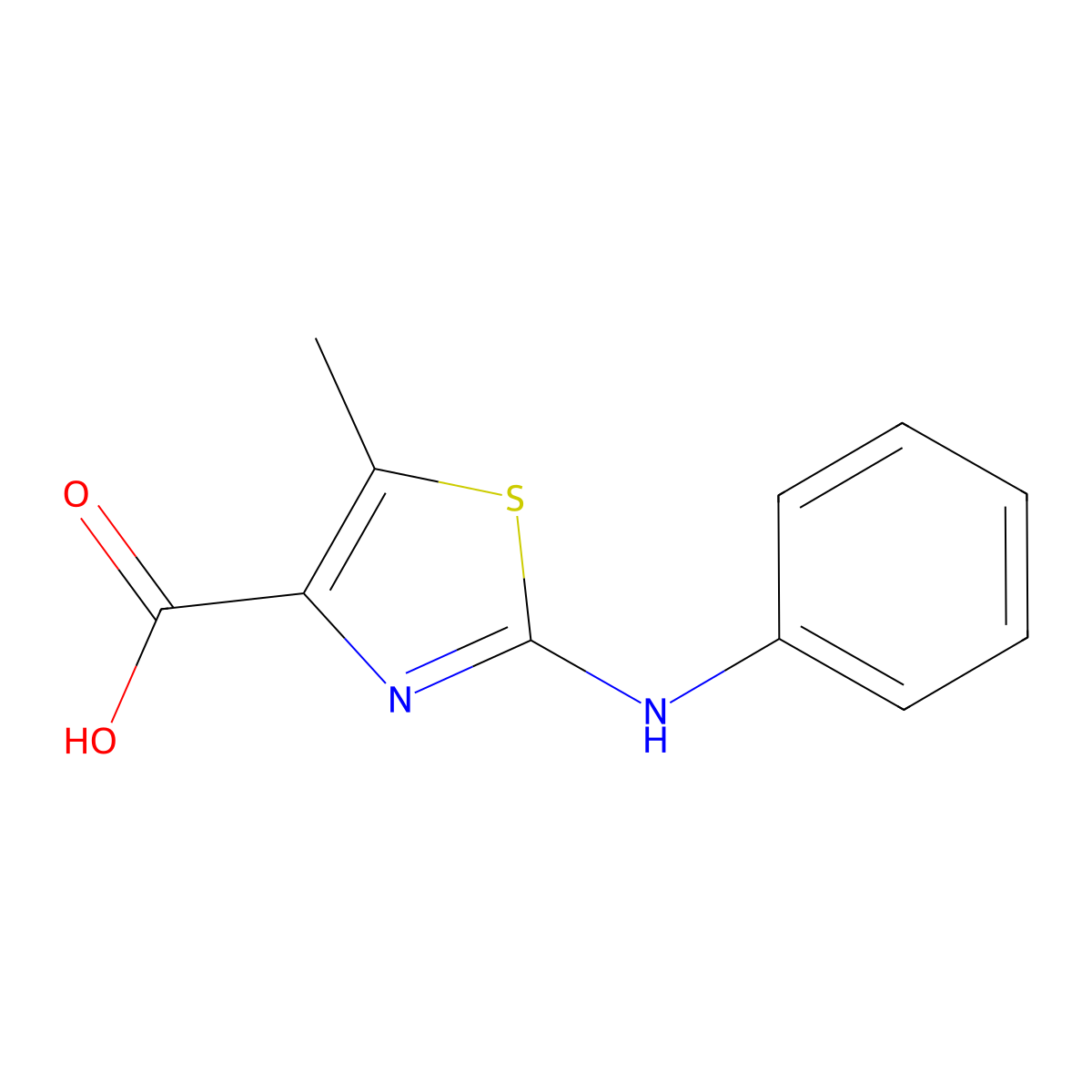 5-Methyl-2-phenylamino-thiazole-4-carboxylic acid molecular structure, CAS 1391741-80-2