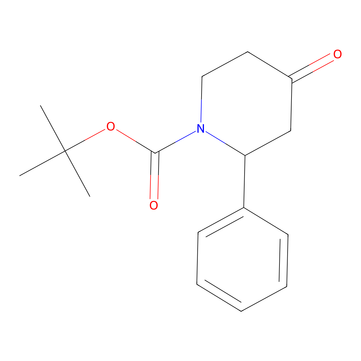 tert-Butyl (2R)-4-oxo-2-phenylpiperidine-1-carboxylate molecular structure, CAS 1391742-10-1