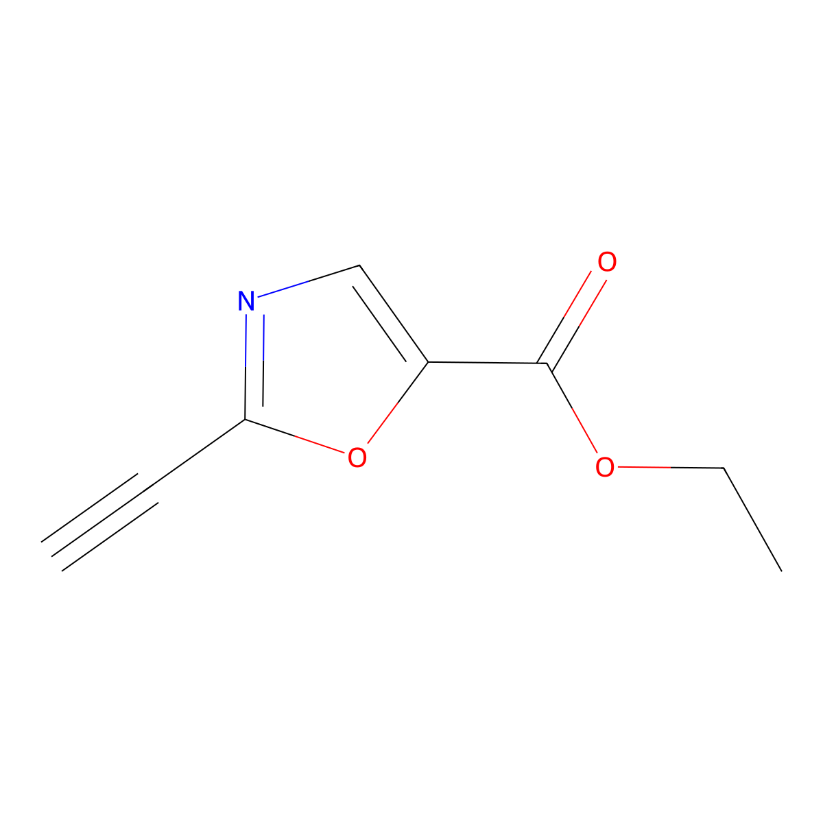 Ethyl 2-ethynyloxazole-5-carboxylate molecular structure, CAS 1391749-90-8