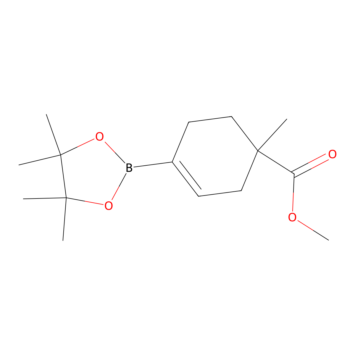 Methyl 1-methyl-4-(4,4,5,5-tetramethyl-1,3,2-dioxaborolan-2-yl)cyclohex-3-ene-1-carboxylate molecular structure, CAS 1391750-94-9