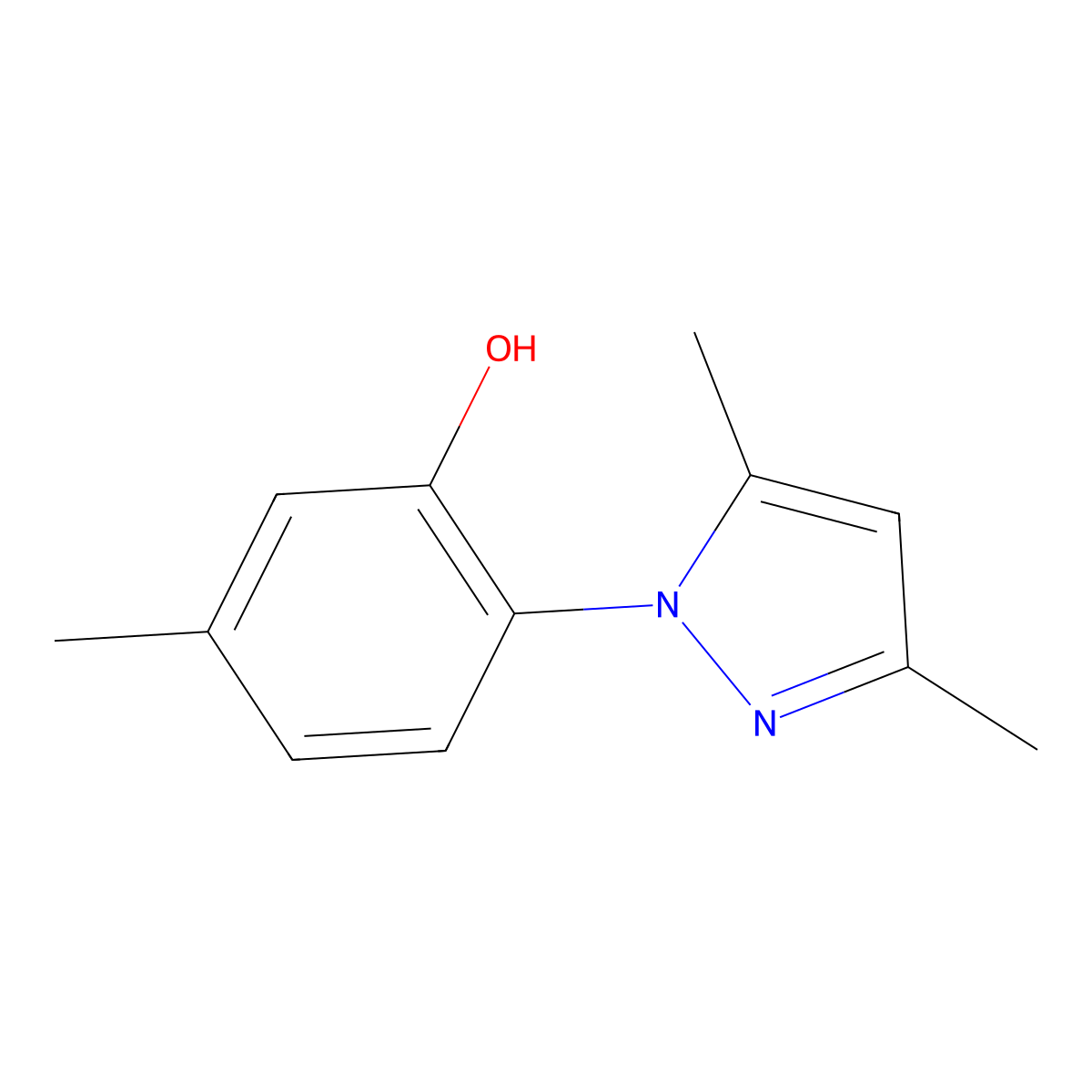 2-(3,5-dimethyl-1H-pyrazol-1-yl)-5-methylphenol molecular structure, CAS 1391758-52-3