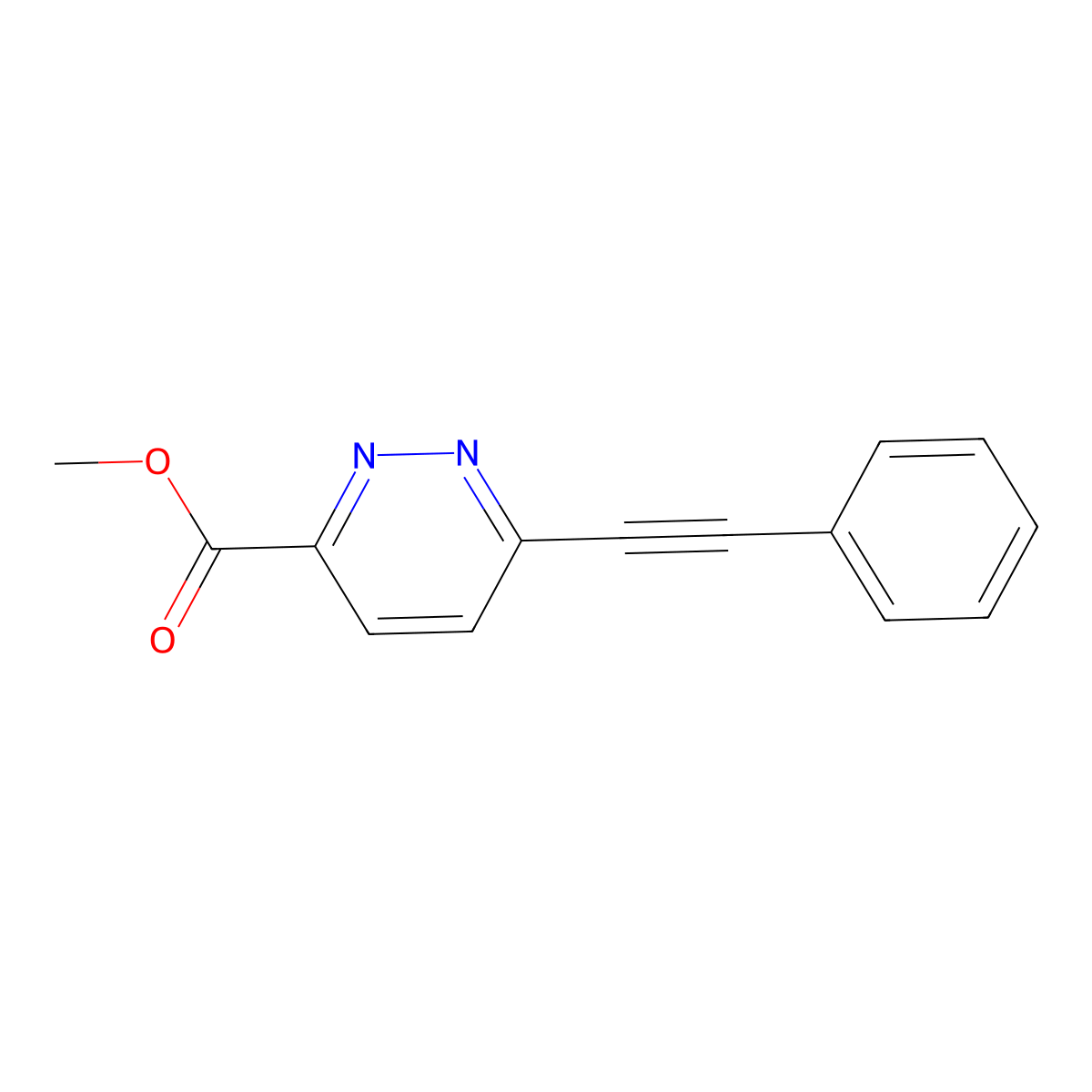 Methyl 6-(phenylethynyl)pyridazine-3-carboxylate molecular structure, CAS 1391765-88-0
