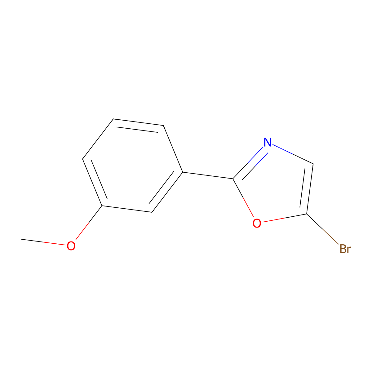 5-Bromo-2-(3-methoxyphenyl)-1,3-oxazole molecular structure, CAS 1391766-35-0