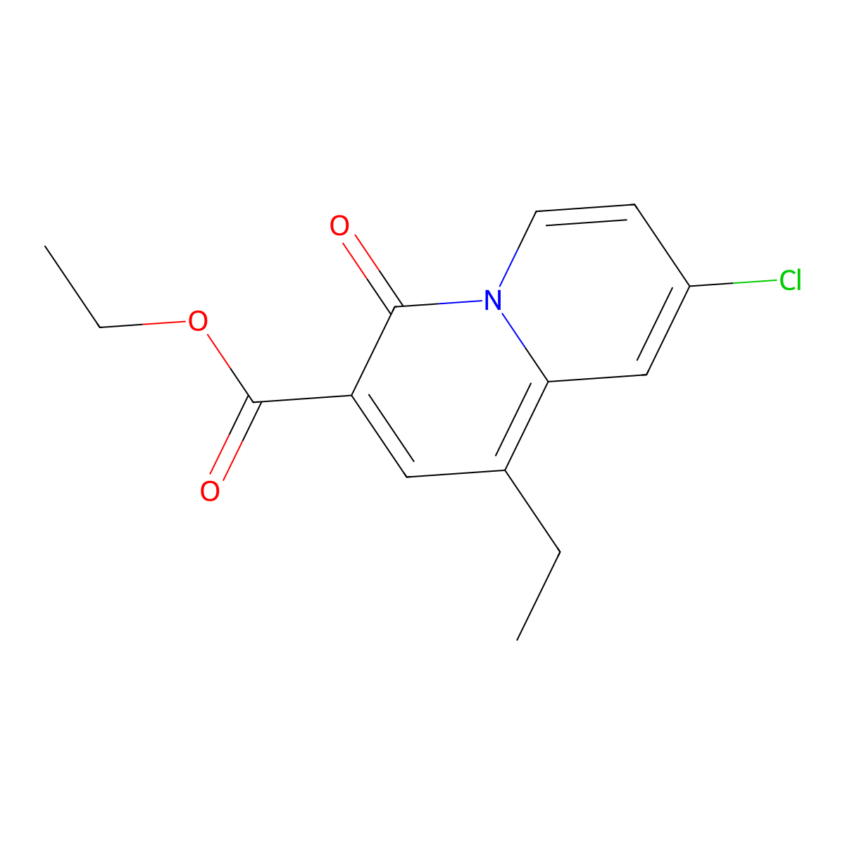 Ethyl 8-chloro-1-ethyl-4-oxo-4H-quinolizine-3-carboxylate molecular structure, CAS 139179-03-6