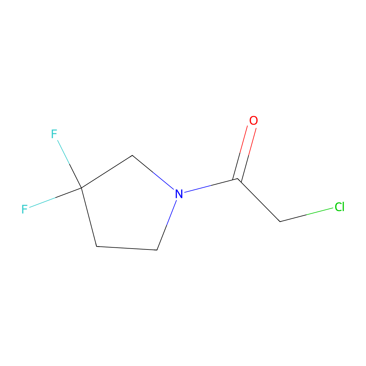 2-Chloro-1-(3,3-difluoropyrrolidin-1-yl)ethan-1-one molecular structure, CAS 1391809-92-9