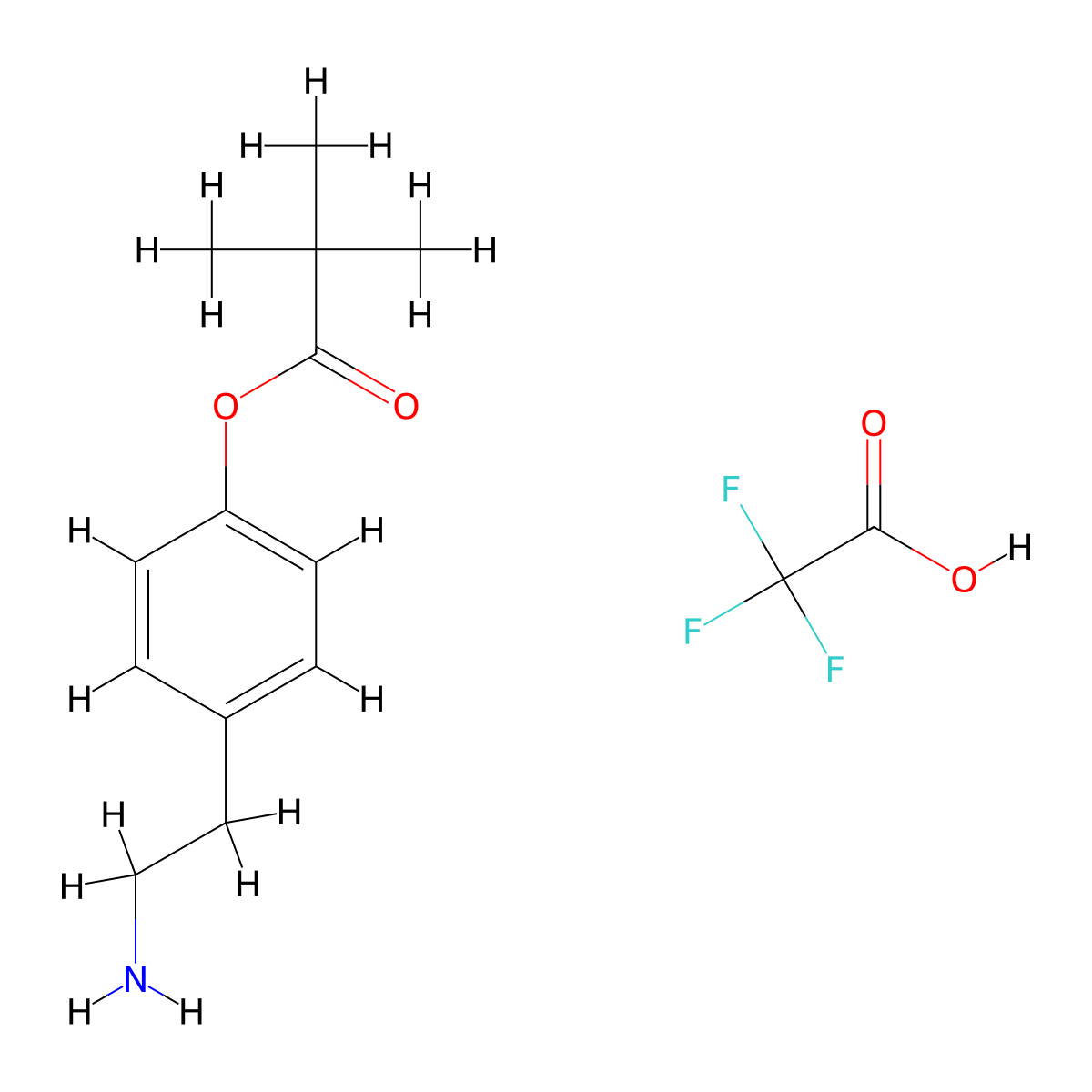 4-(2-Aminoethyl)phenyl pivalate 2,2,2-trifluoroacetate molecular structure, CAS 139181-42-3
