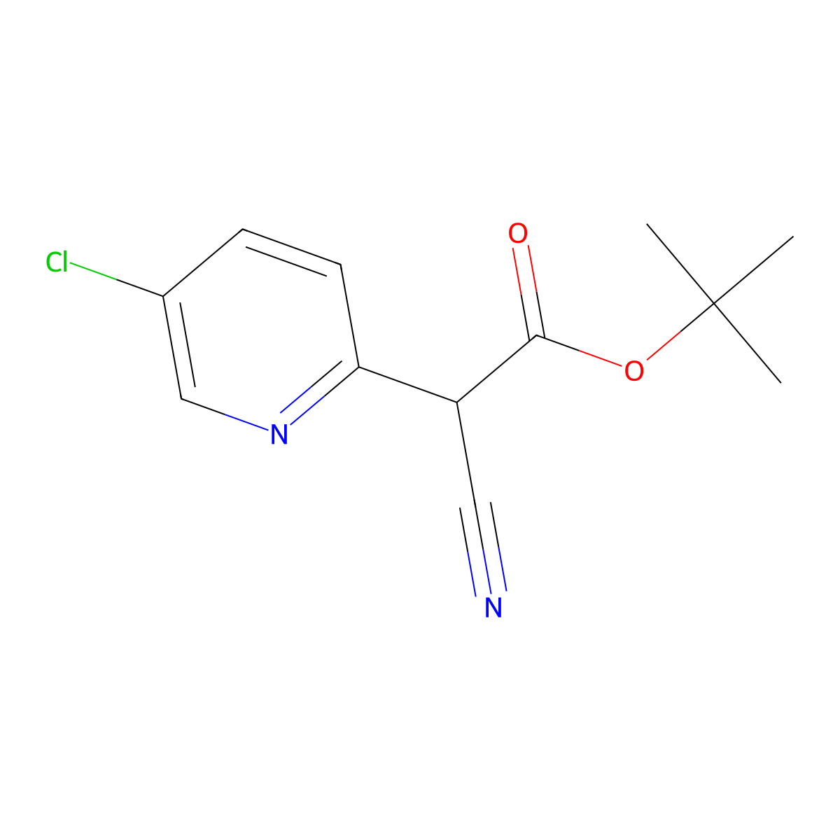 tert-Butyl 2-(5-chloropyridin-2-yl)-2-cyanoacetate molecular structure, CAS 1391821-37-6