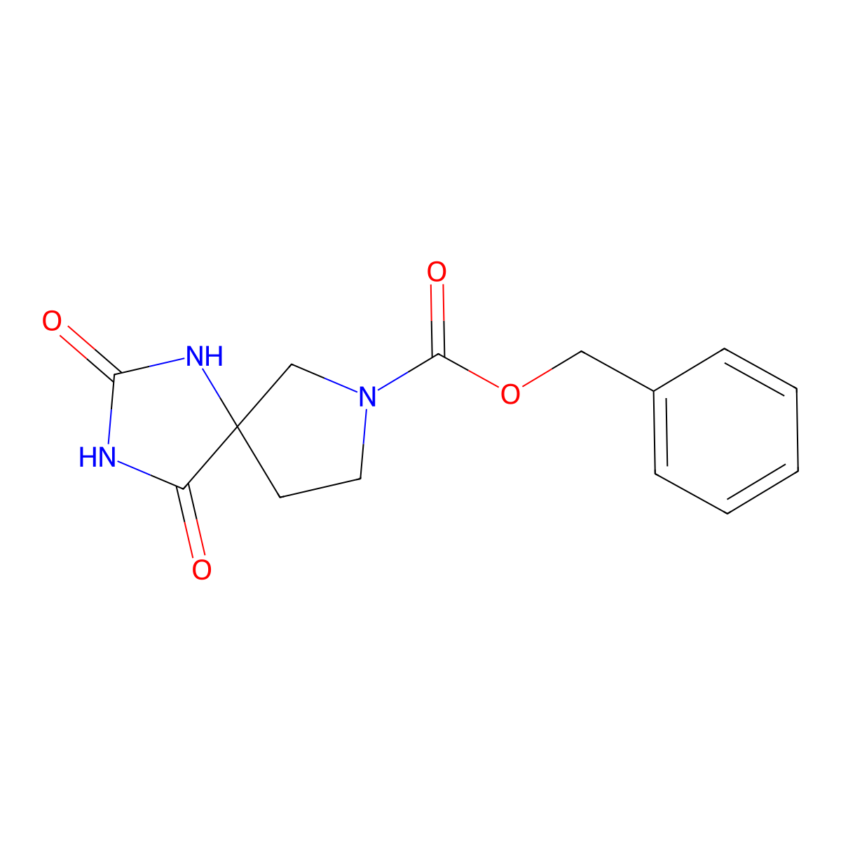 benzyl 2,4-Dioxo-1,3,7-triazaspiro[4.4]nonane-7-carboxylate molecular structure, CAS 1391828-70-8
