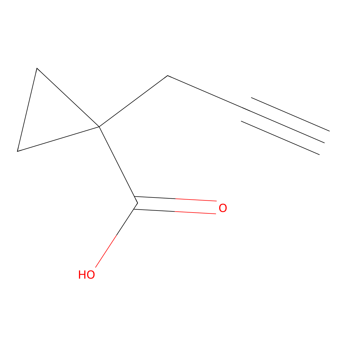 1-(Prop-2-yn-1-yl)cyclopropane-1-carboxylic acid molecular structure, CAS 1391828-77-5