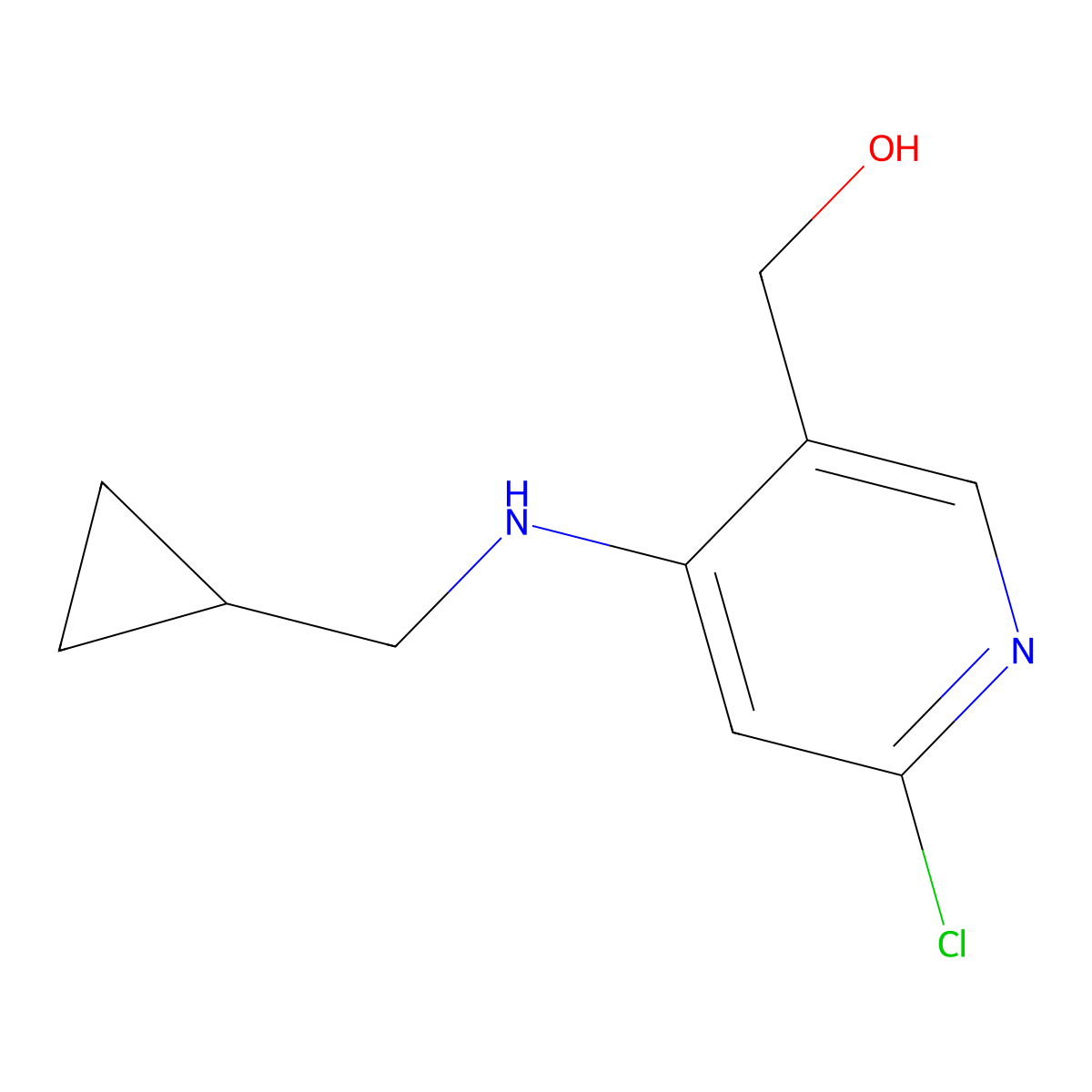 6-Chloro-4-[(cyclopropylmethyl)amino]-3-pyridinemethanol molecular structure, CAS 1391829-06-3